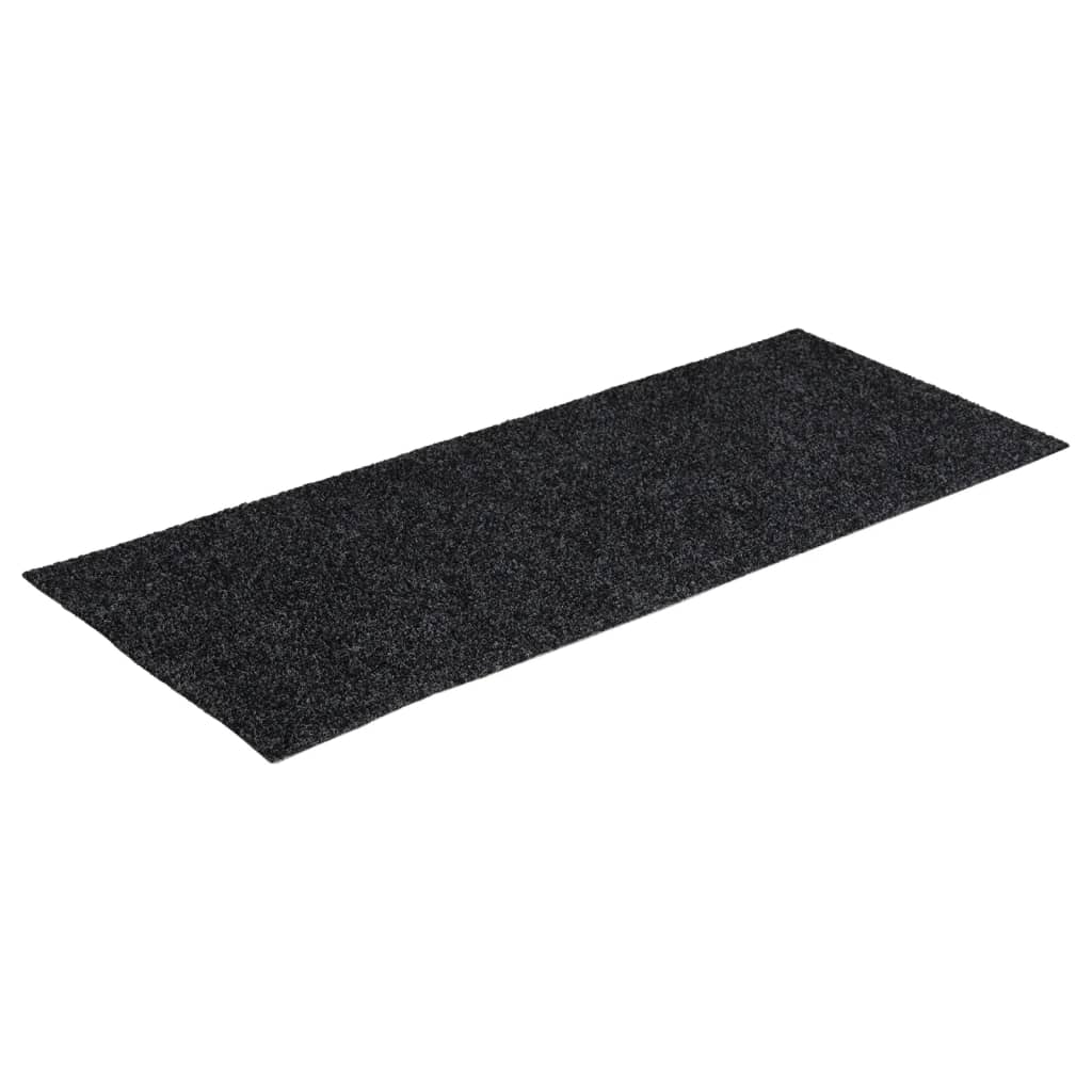 Tappetini per scale autoadesivi 15 pz 60x25 cm Grigio Scuro Rettangolari