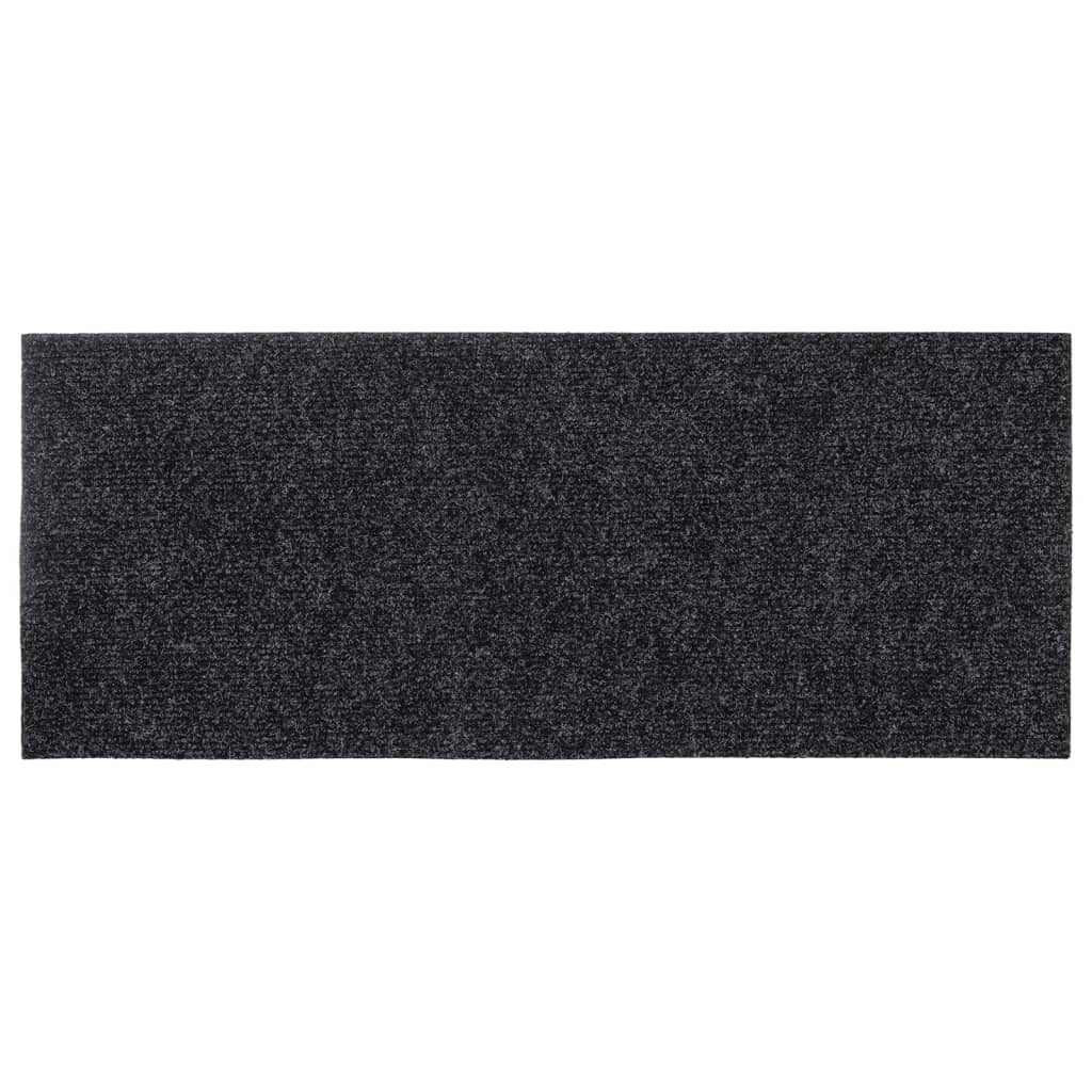 Tappetini per scale autoadesivi 15 pz 60x25 cm Grigio Scuro Rettangolari