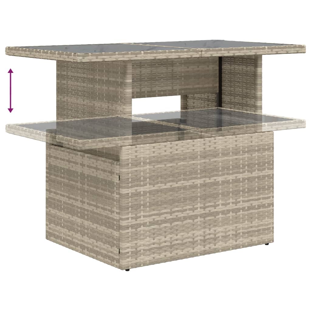 Set Divano da Giardino 5pz con Cuscini Grigio Chiaro Polyrattan