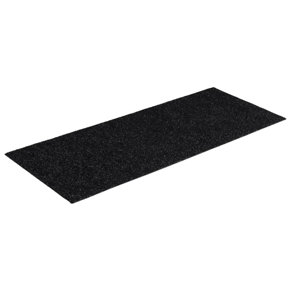 Tappetini per scale autoadesivi 15 pz 60x25 cm neri rettangolari