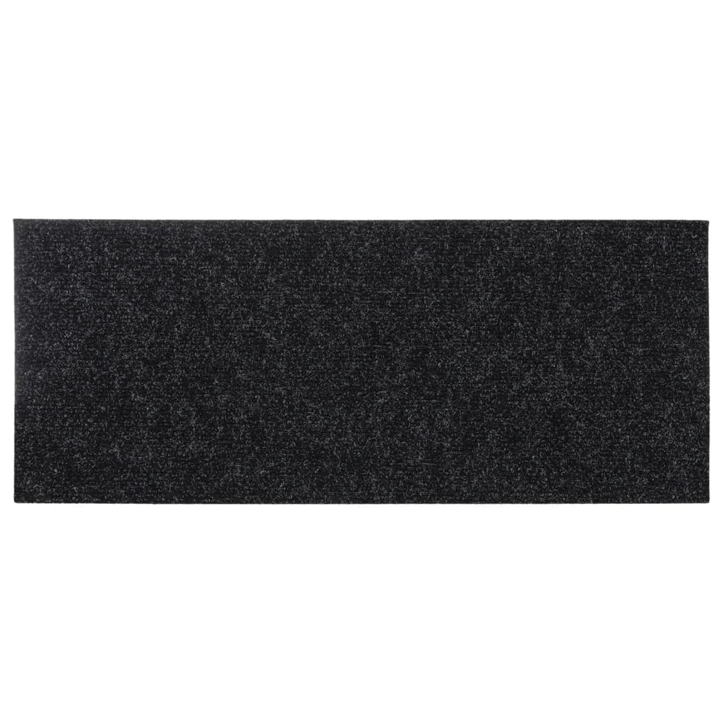 Tappetini per scale autoadesivi 15 pz 60x25 cm neri rettangolari