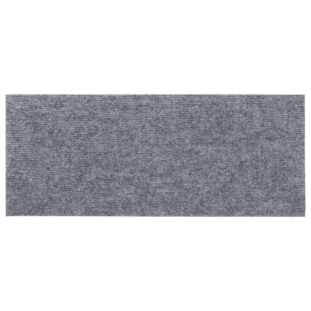 Tappetini per scale autoadesivi 15 pz 60x25 cm grigio chiaro rettangolari