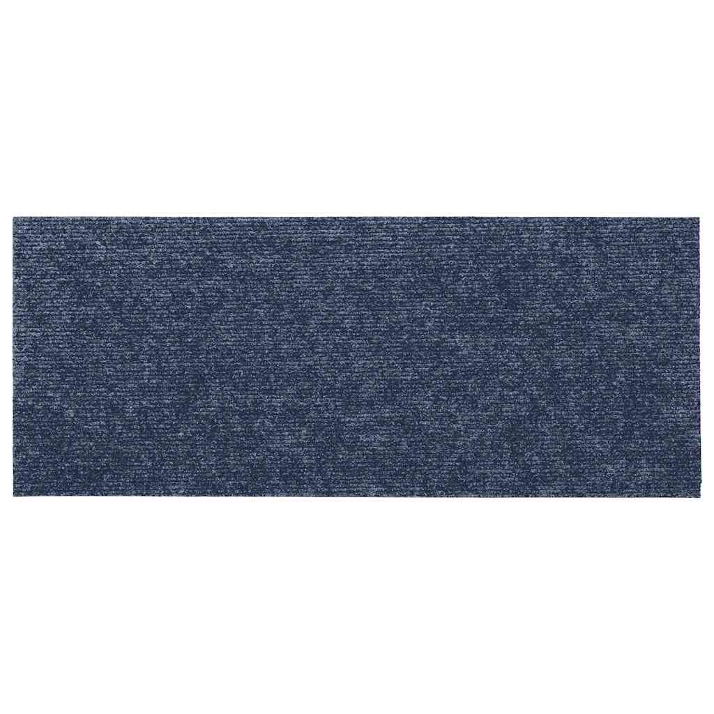 Tappetini per scale autoadesivi 15 pz 60x25 cm Grigio Blu Rettangolari