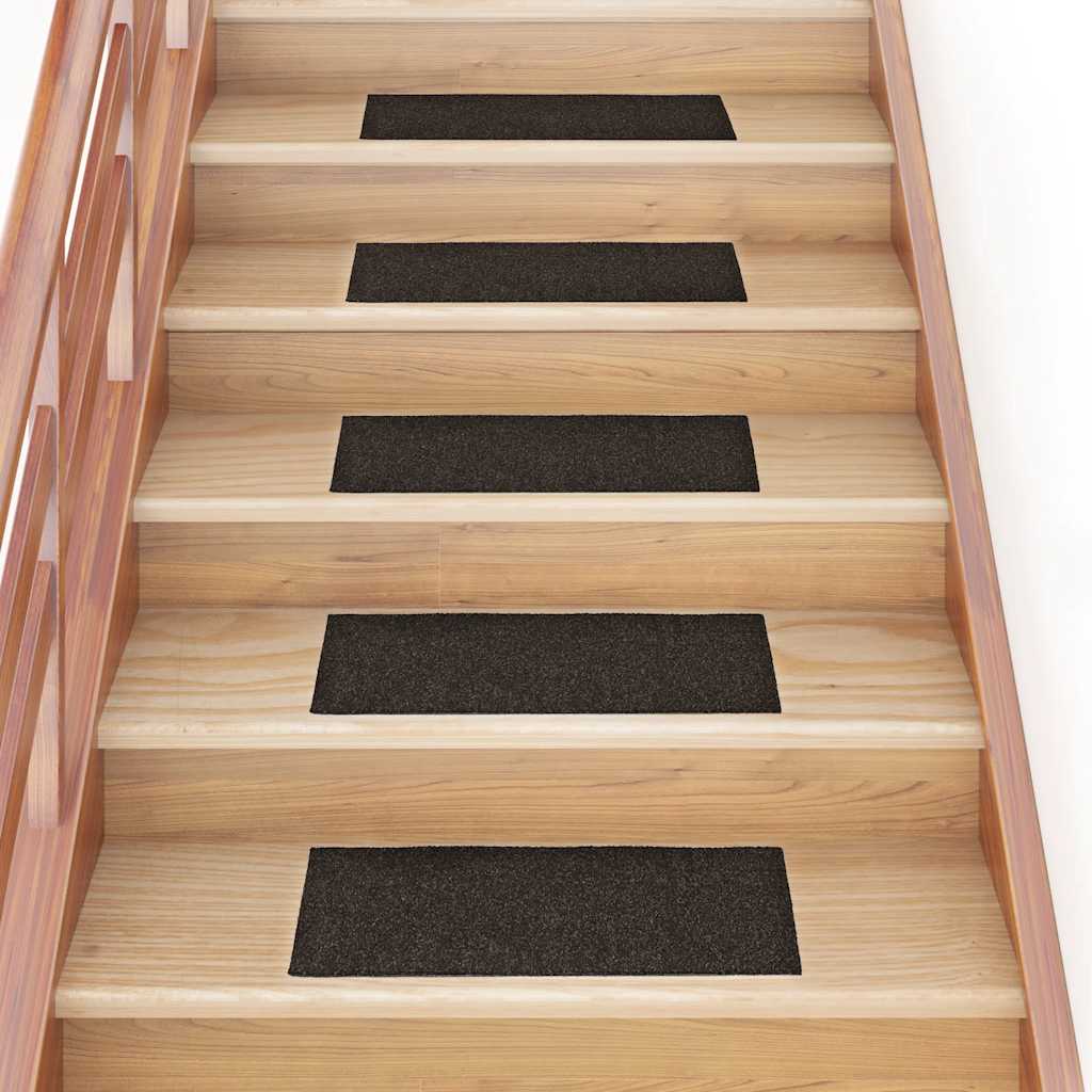 Tappetini per scale autoadesivi 15 pz 60x25 cm marrone scuro rettangolari