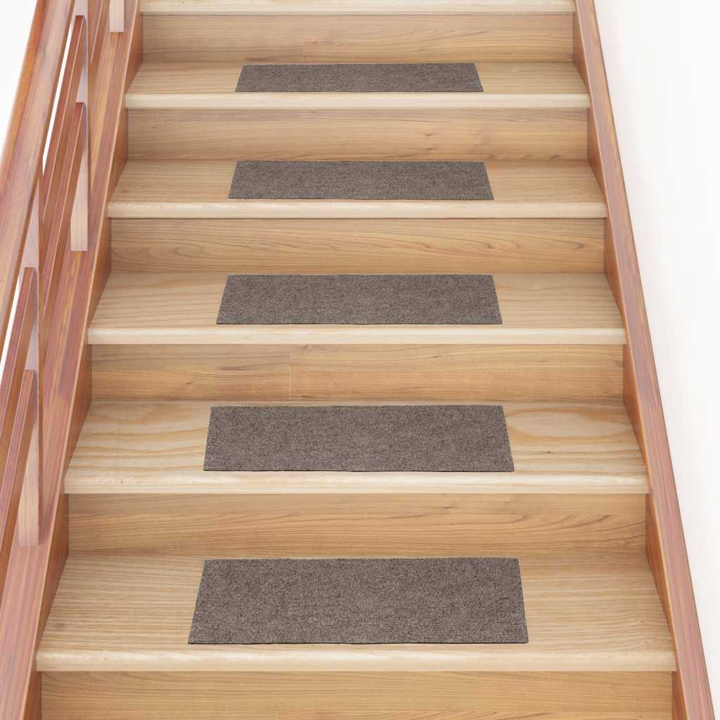 Tappetini per scale autoadesivi 15 pz 60x25 cm beige rettangolari
