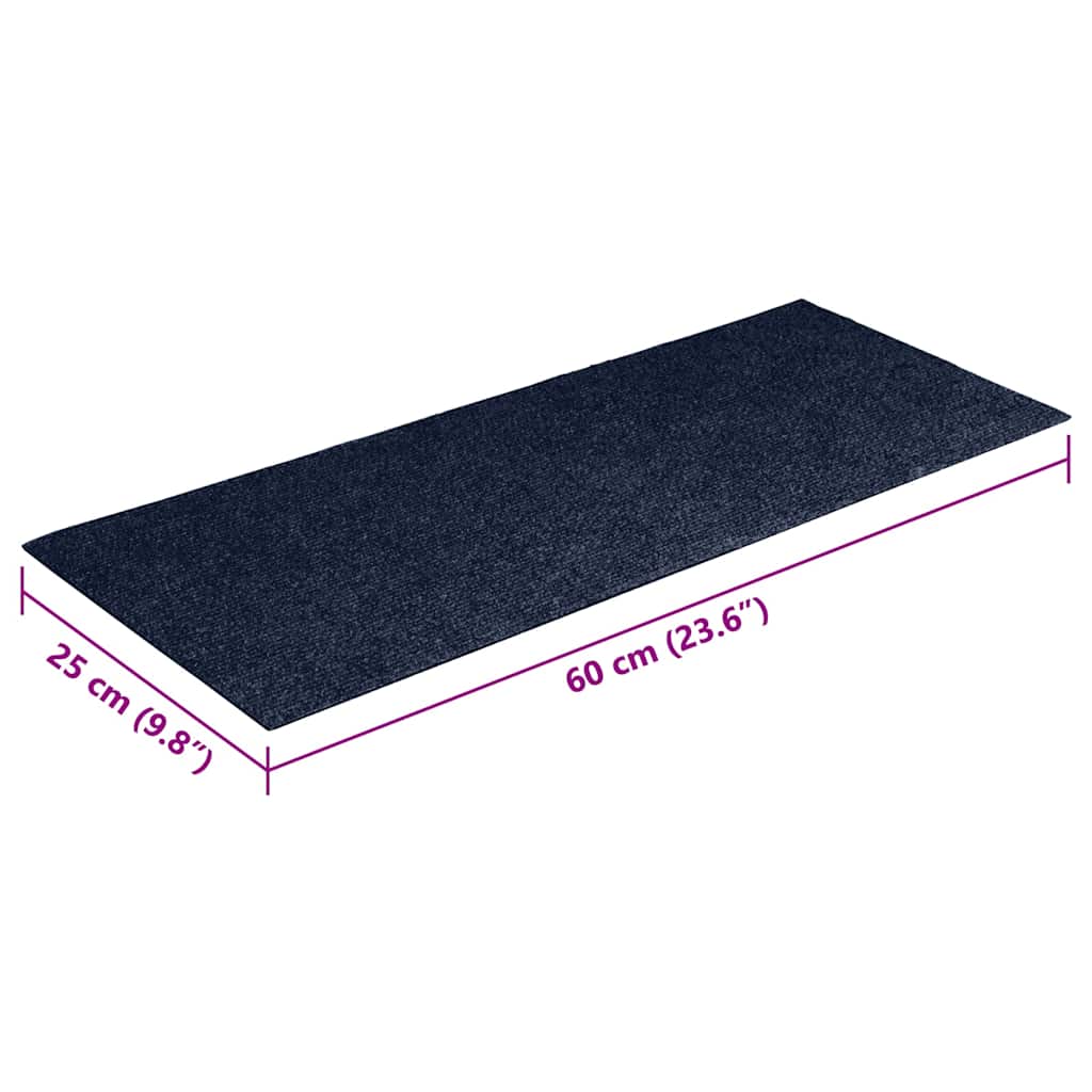 Tappetini per scale autoadesivi 15 pz 60x25 cm blu navy rettangolari