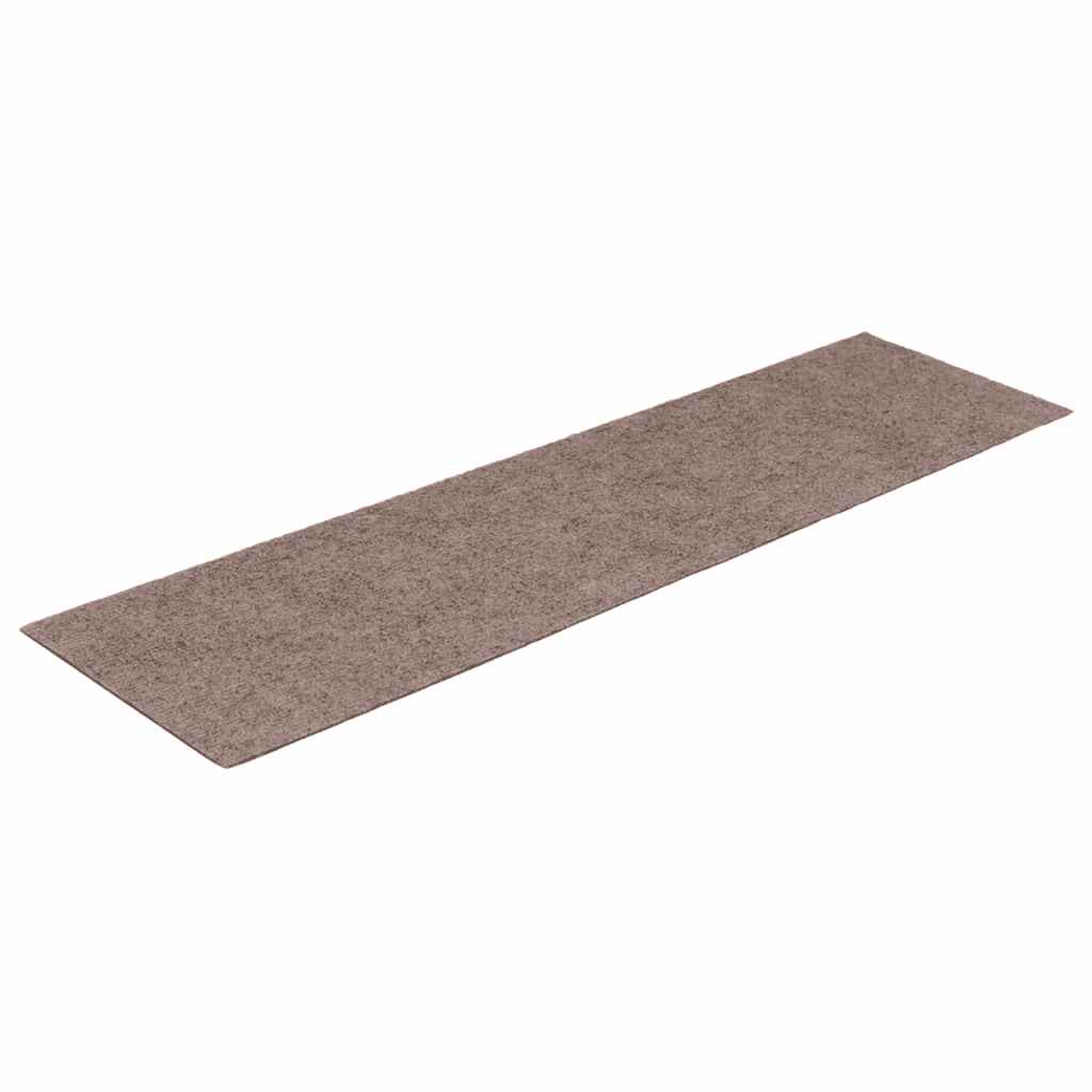 Tappetini per scale autoadesivi 15 pz 76x20 cm marrone chiaro rettangolari