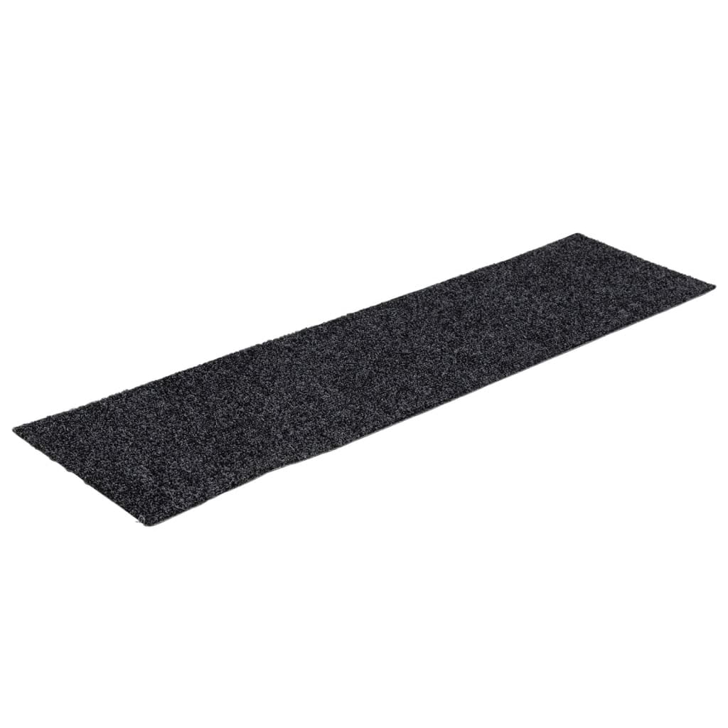 Tappetini per scale autoadesivi 15 pz 76x20 cm Grigio Scuro Rettangolari