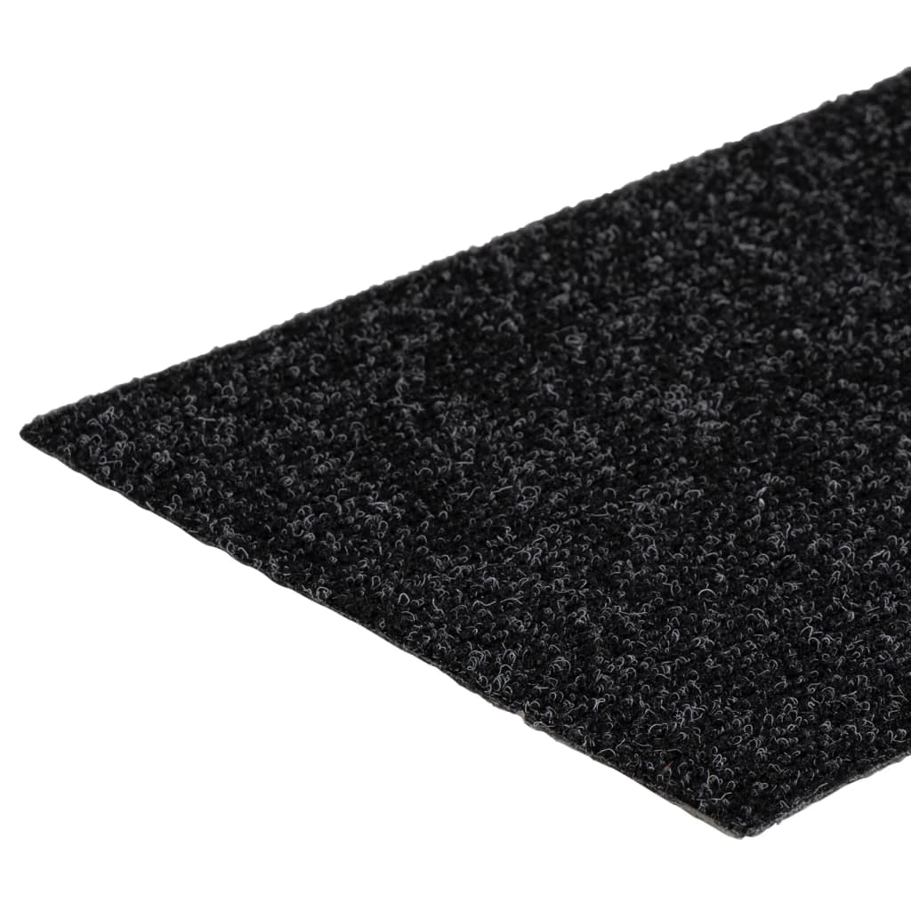 Tappetini per scale autoadesivi 15 pz 76x20 cm neri rettangolari
