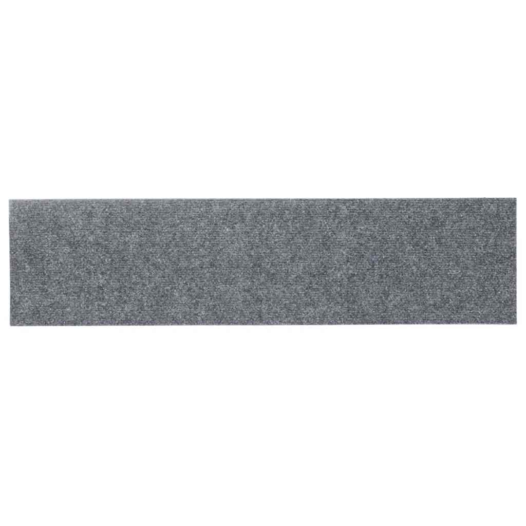 Tappetini per scale autoadesivi 15 pz 76x20 cm Grigio chiaro Rettangolari