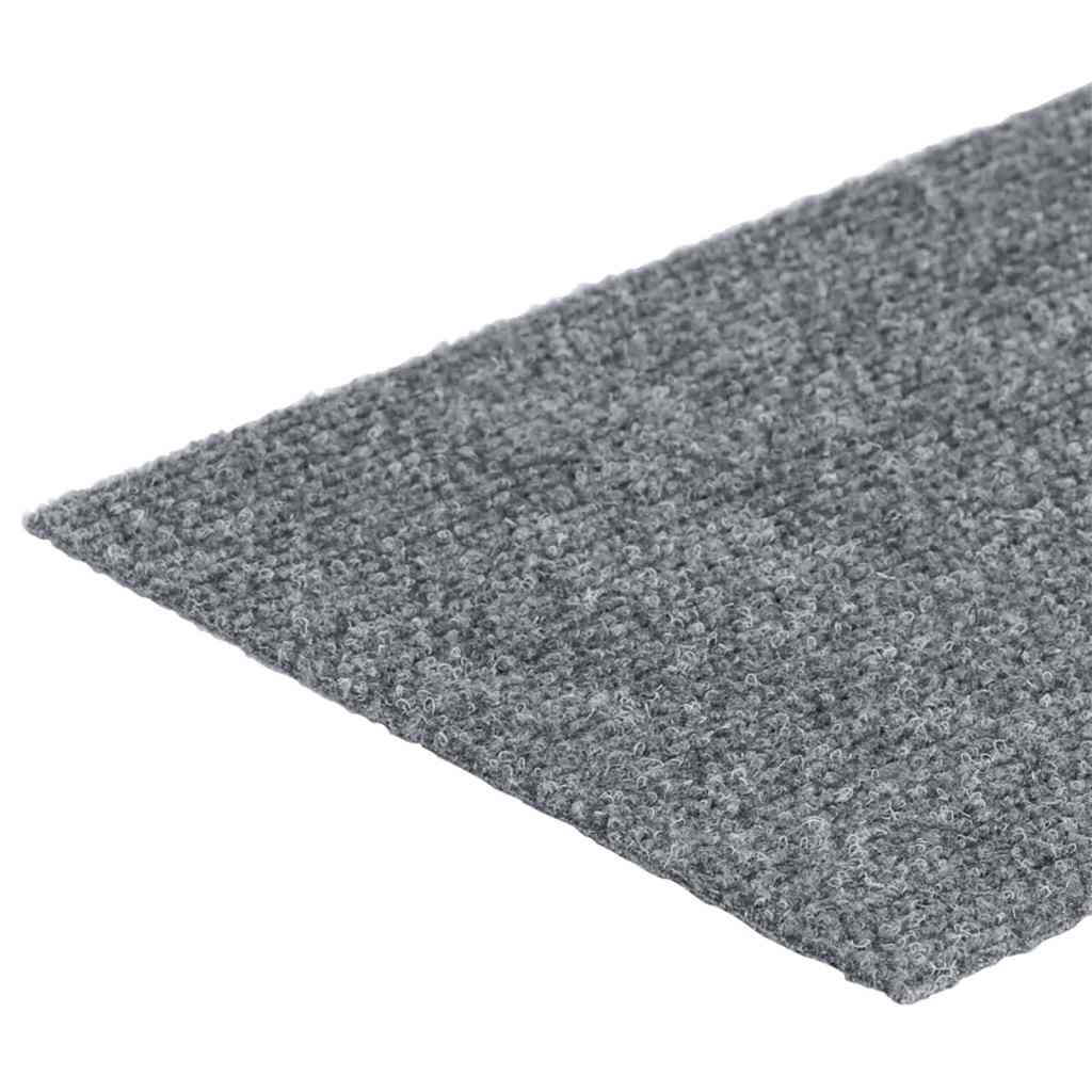 Tappetini per scale autoadesivi 15 pz 76x20 cm Grigio chiaro Rettangolari