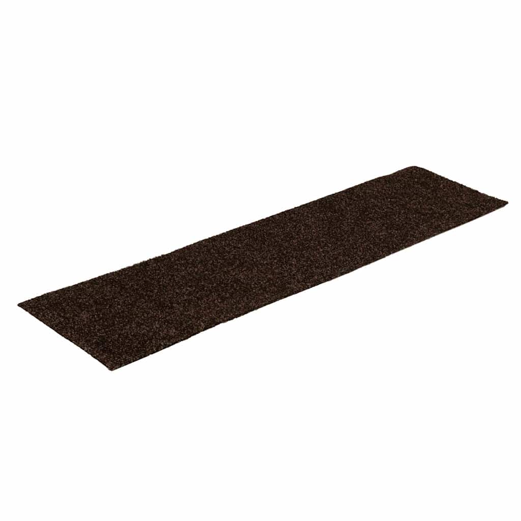 Tappetini per scale autoadesivi 15 pz 76x20 cm marrone rettangolari