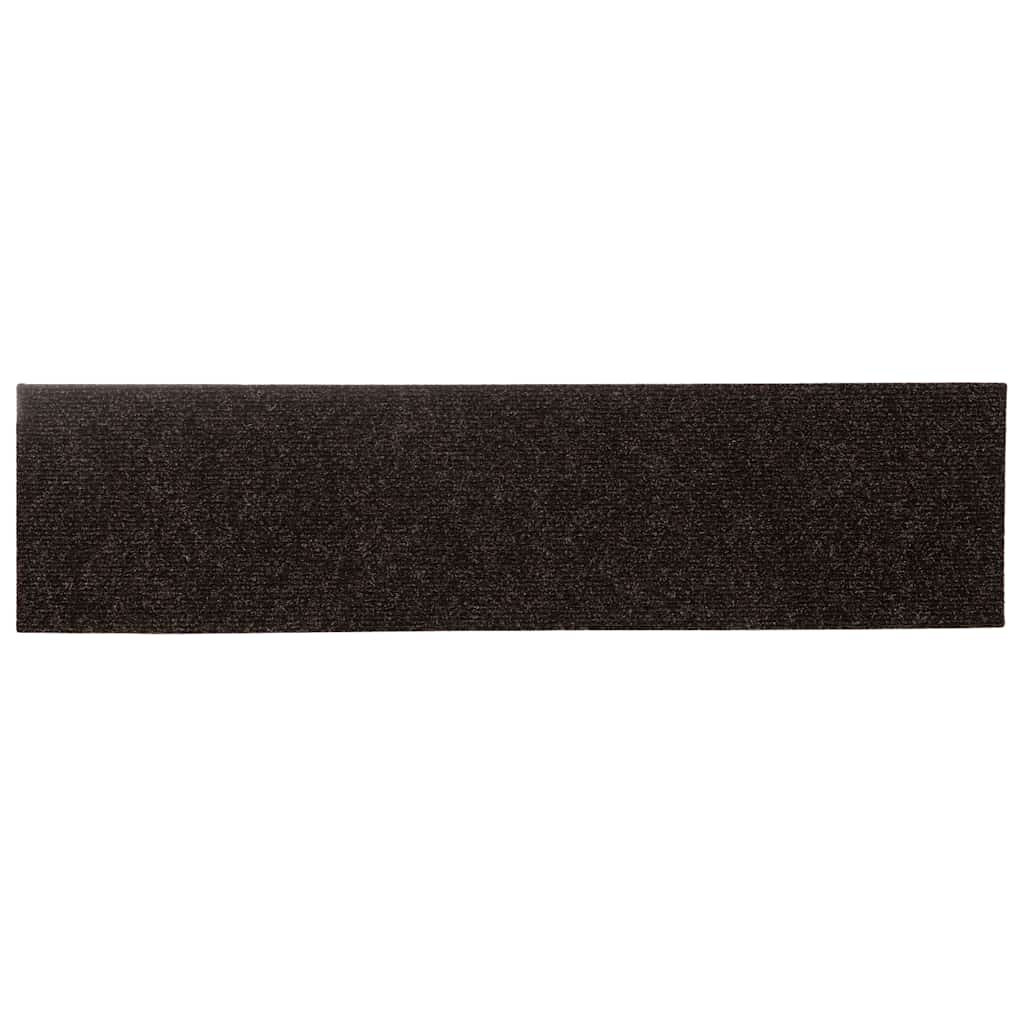 Tappetini per scale autoadesivi 15 pz 76x20 cm marrone scuro rettangolari