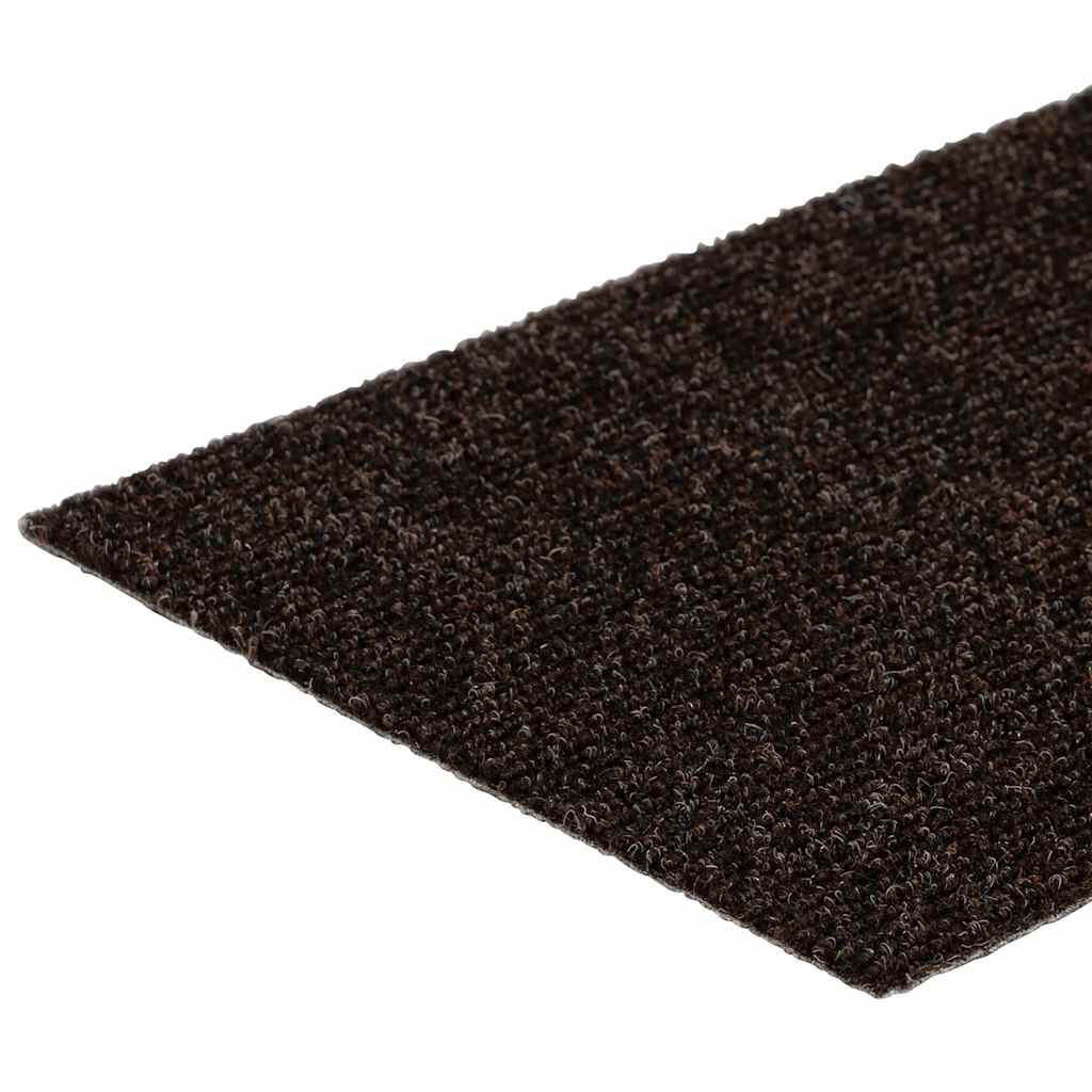 Tappetini per scale autoadesivi 15 pz 76x20 cm marrone scuro rettangolari