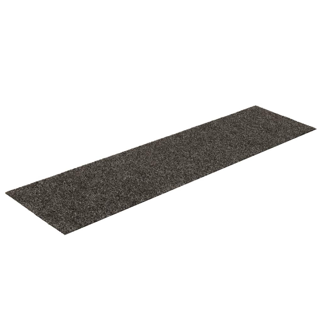 Tappetini per scale autoadesivi 15 pz 76x20 cm antracite rettangolari