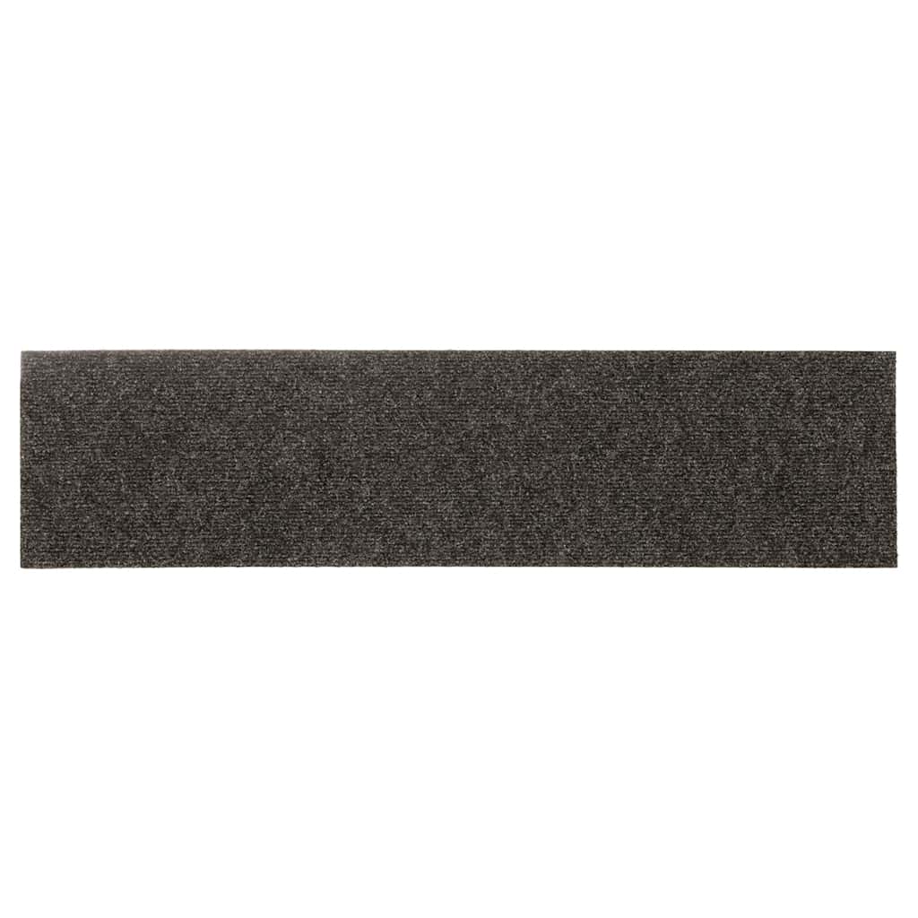 Tappetini per scale autoadesivi 15 pz 76x20 cm antracite rettangolari
