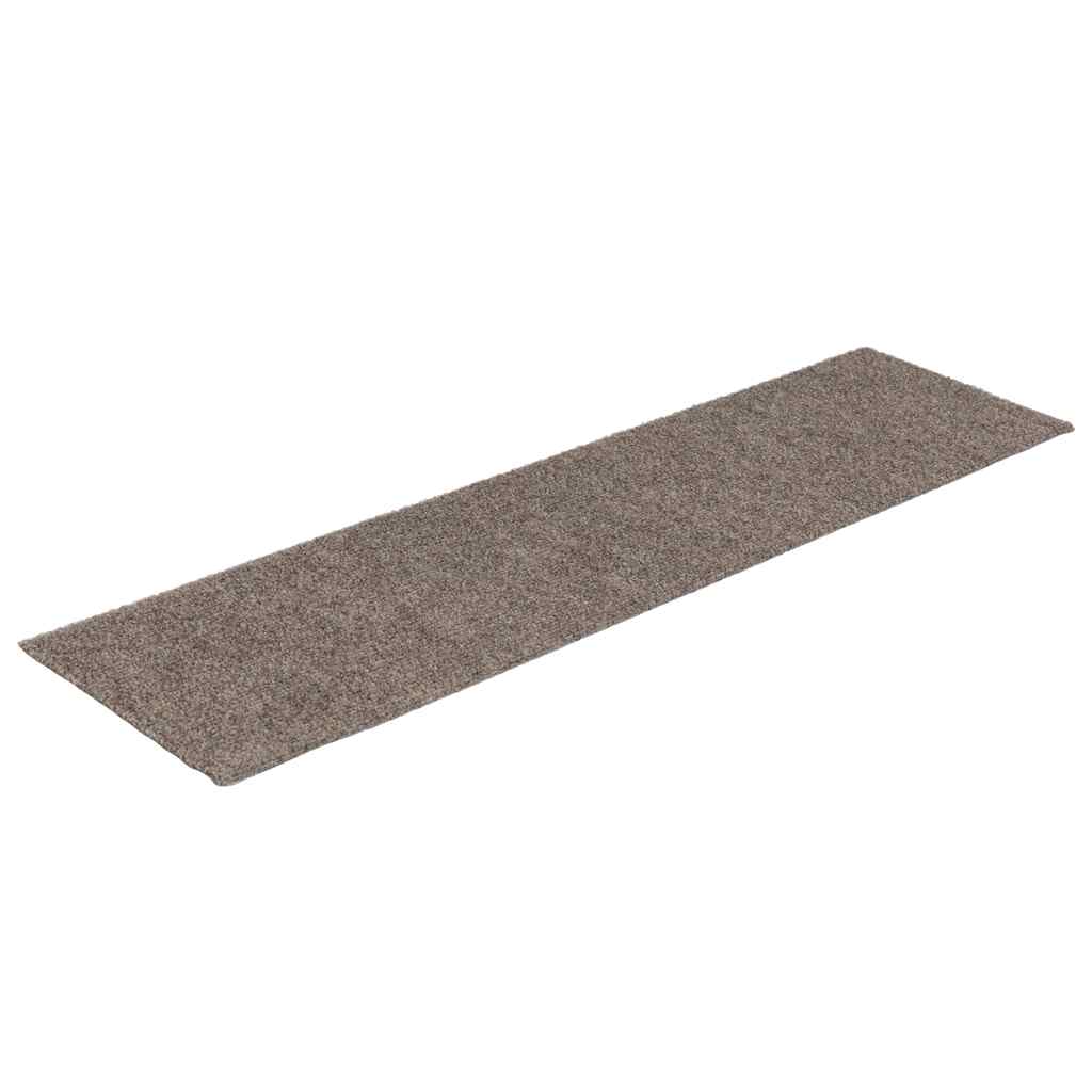 Tappetini per scale autoadesivi 15 pz 76x20 cm beige rettangolari