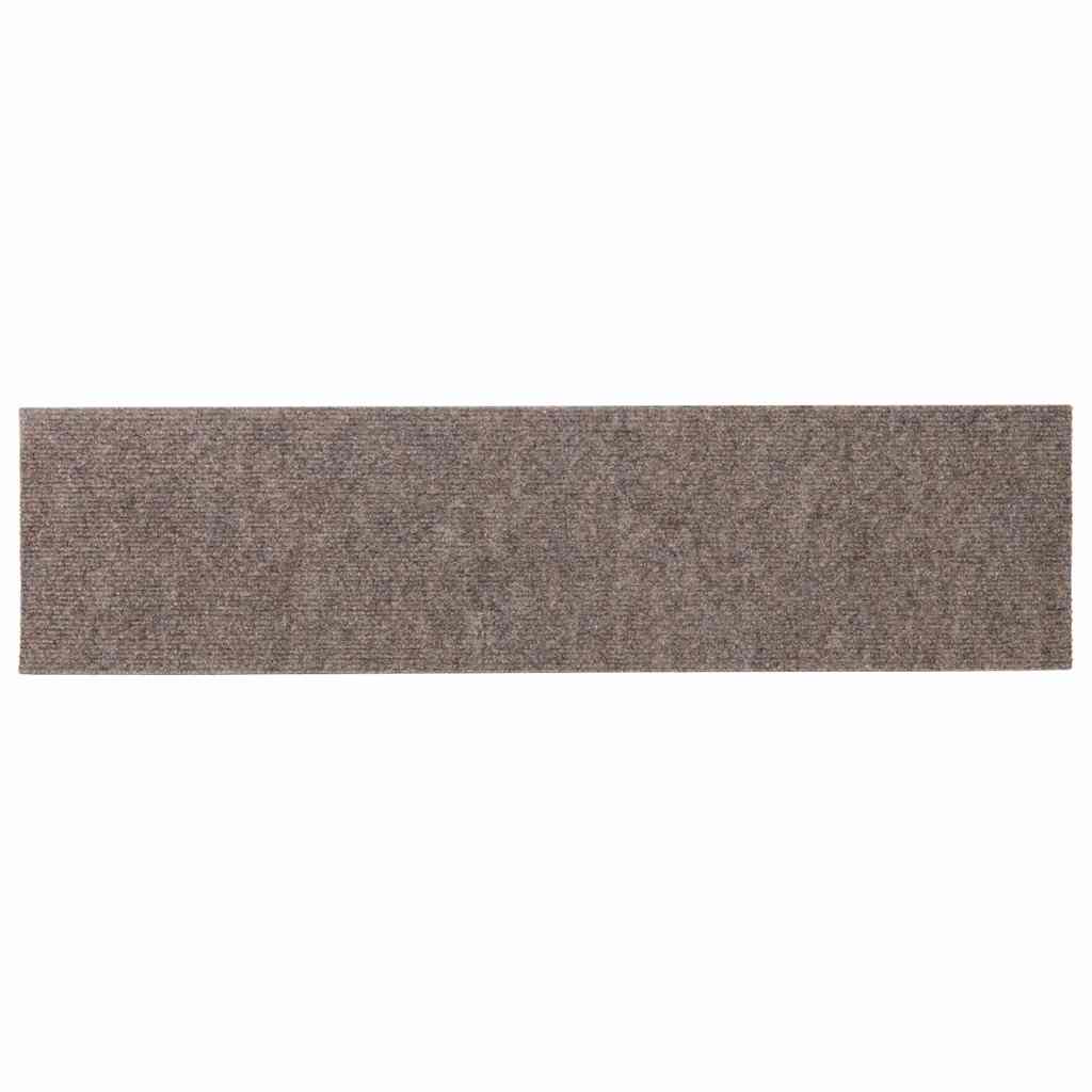 Tappetini per scale autoadesivi 15 pz 76x20 cm beige rettangolari