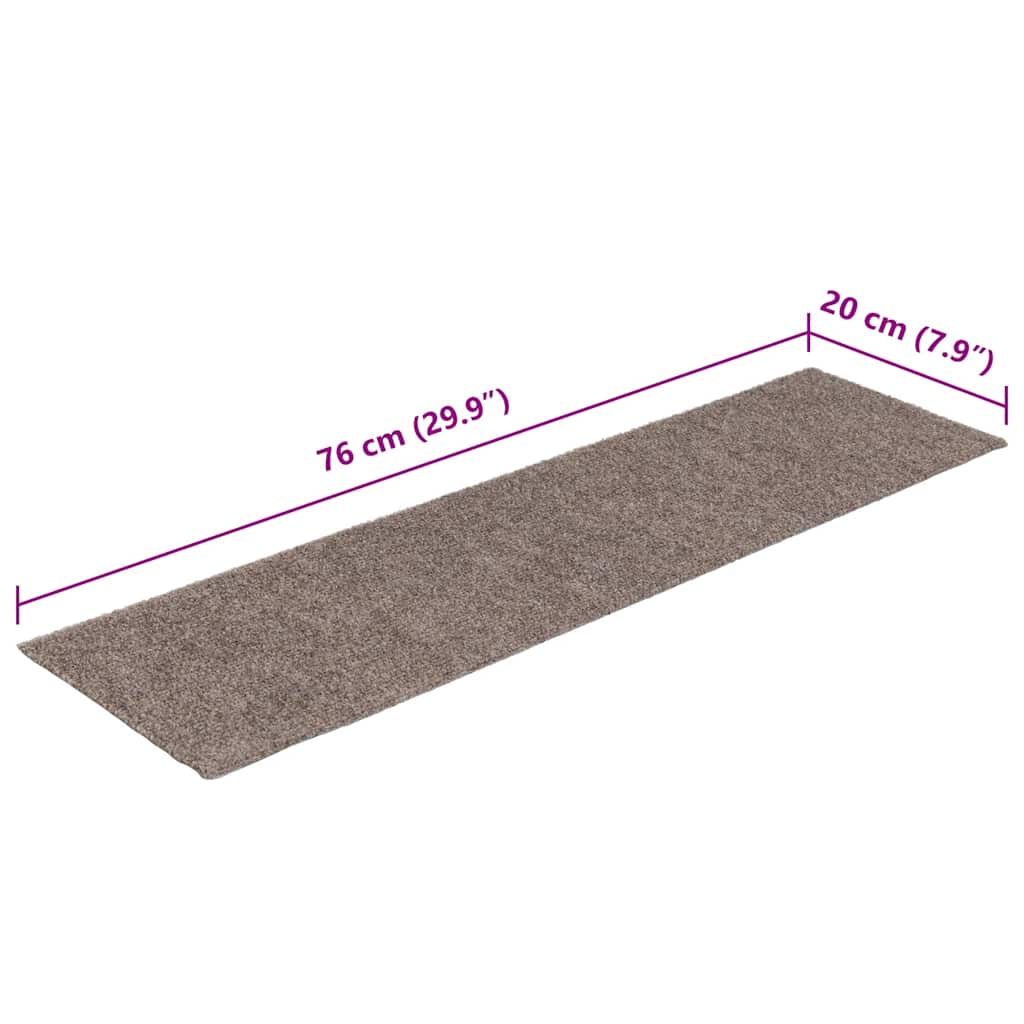 Tappetini per scale autoadesivi 15 pz 76x20 cm beige rettangolari