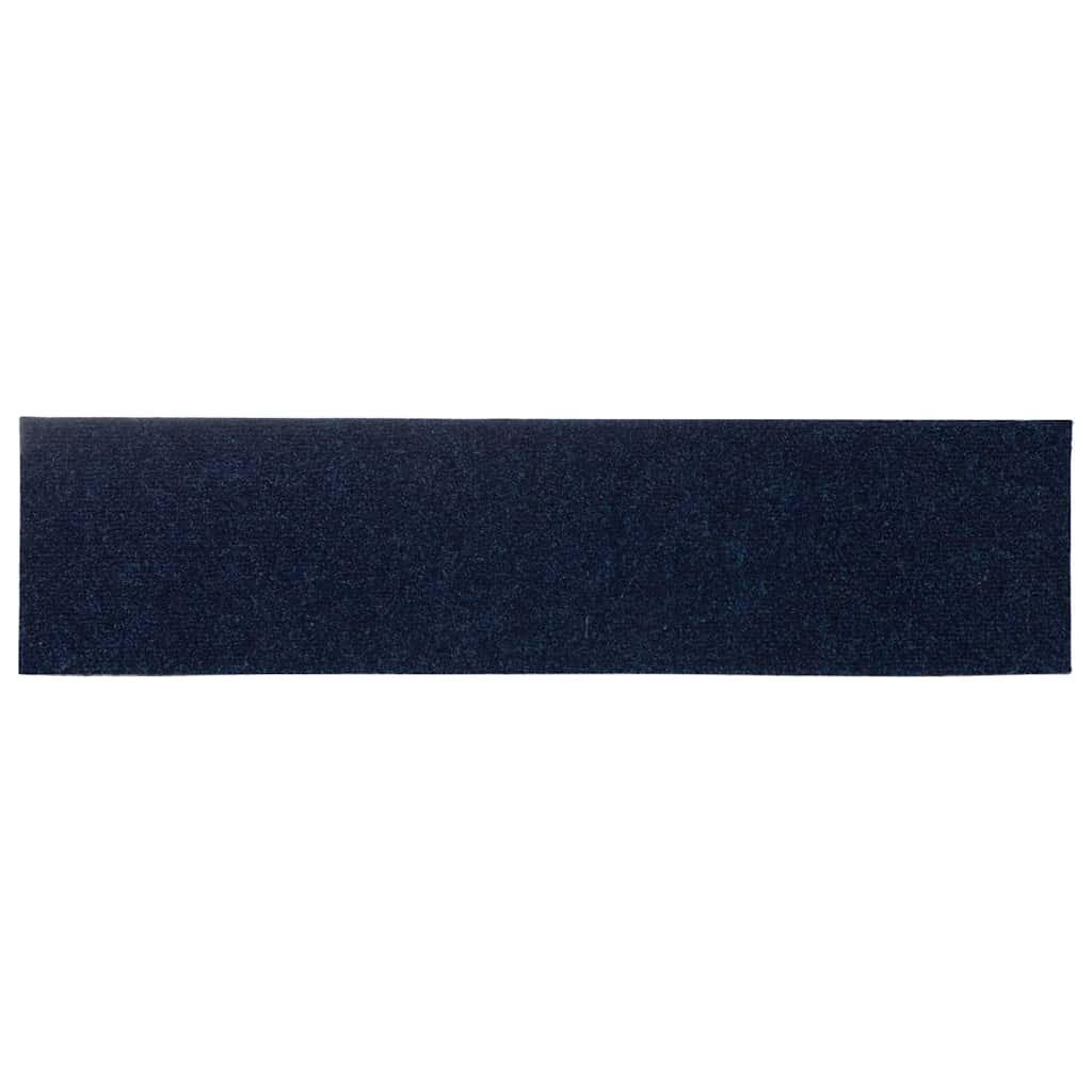 Tappetini per scale autoadesivi 15 pz 76x20 cm blu navy rettangolari