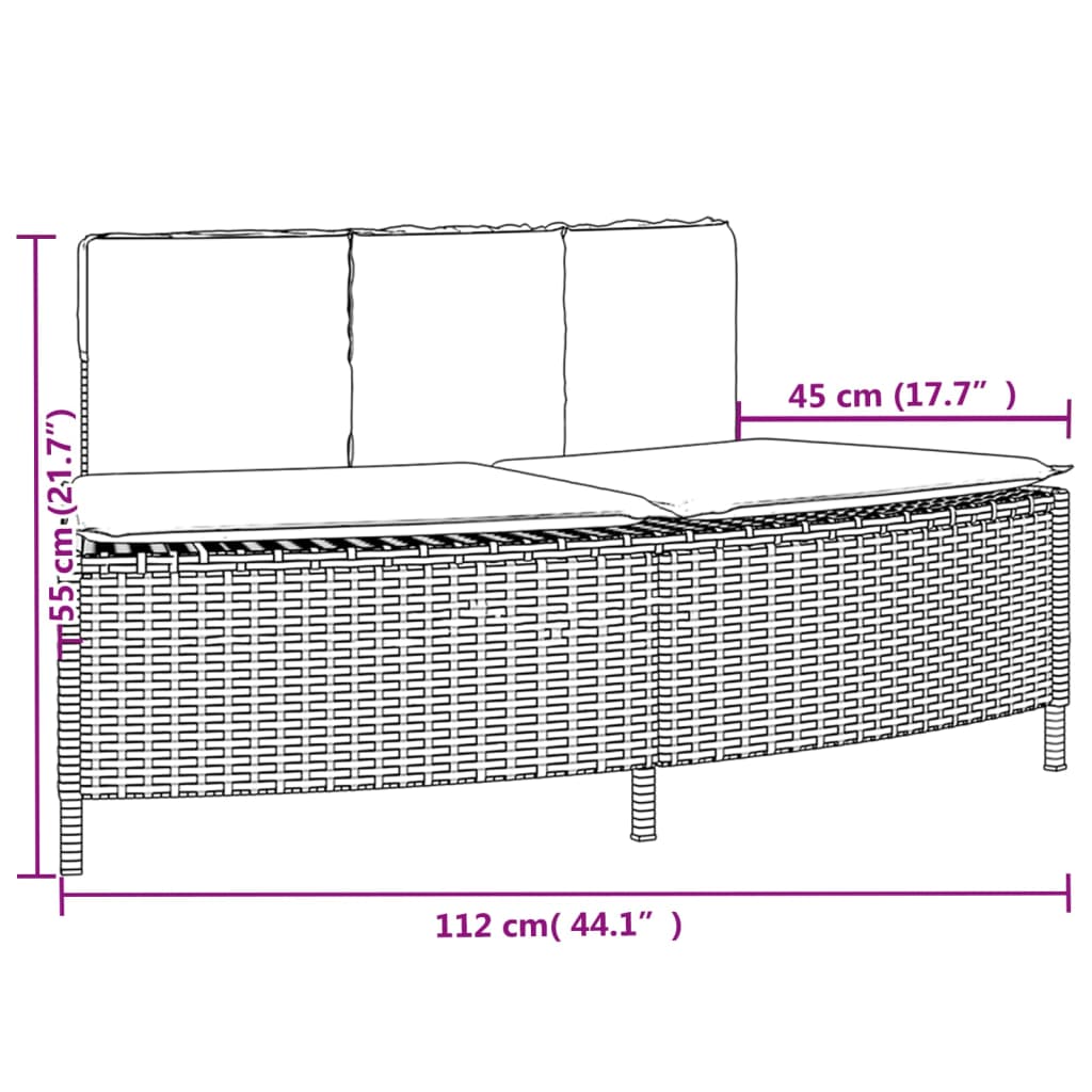 Bordo per Spa Grigio in Polyrattan e Legno Massello di Acacia