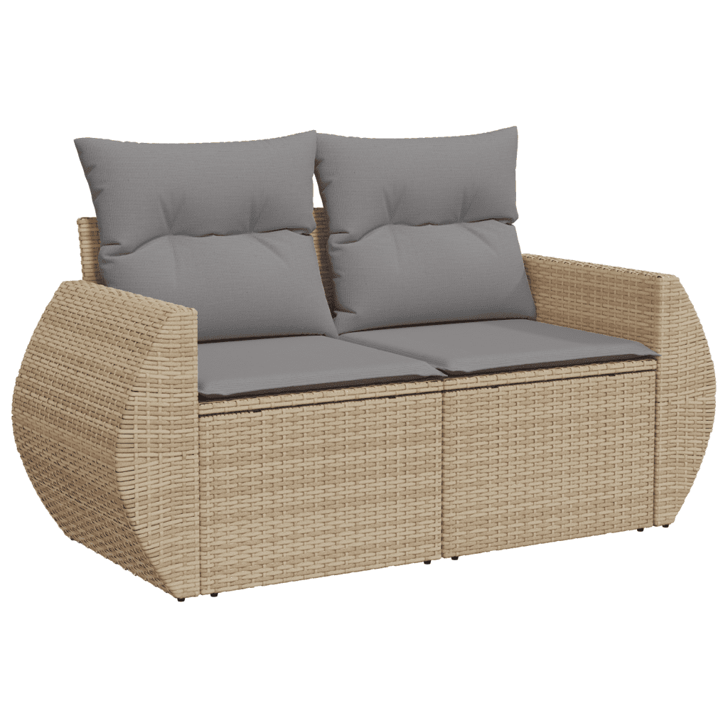 Salotto da Giardino 5 pz Beige in Polyrattan con Tavolo 4
