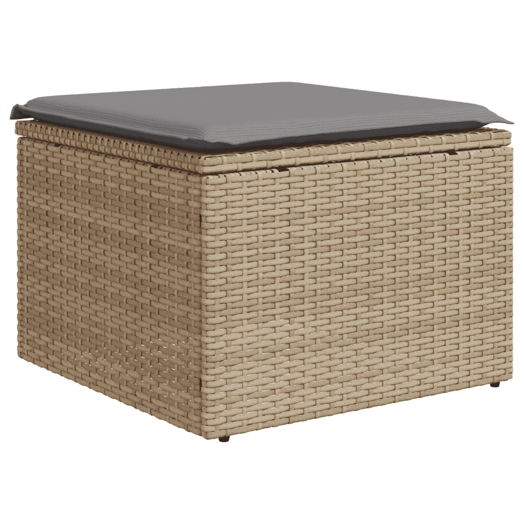 Set Divano da Giardino 6 pz con Cuscini Beige Polyrattan