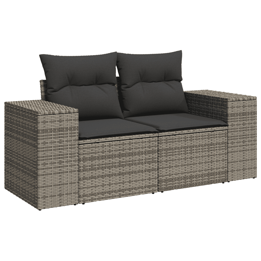 Set Salotto da Giardino 6 pz in Rattan PE Grigio