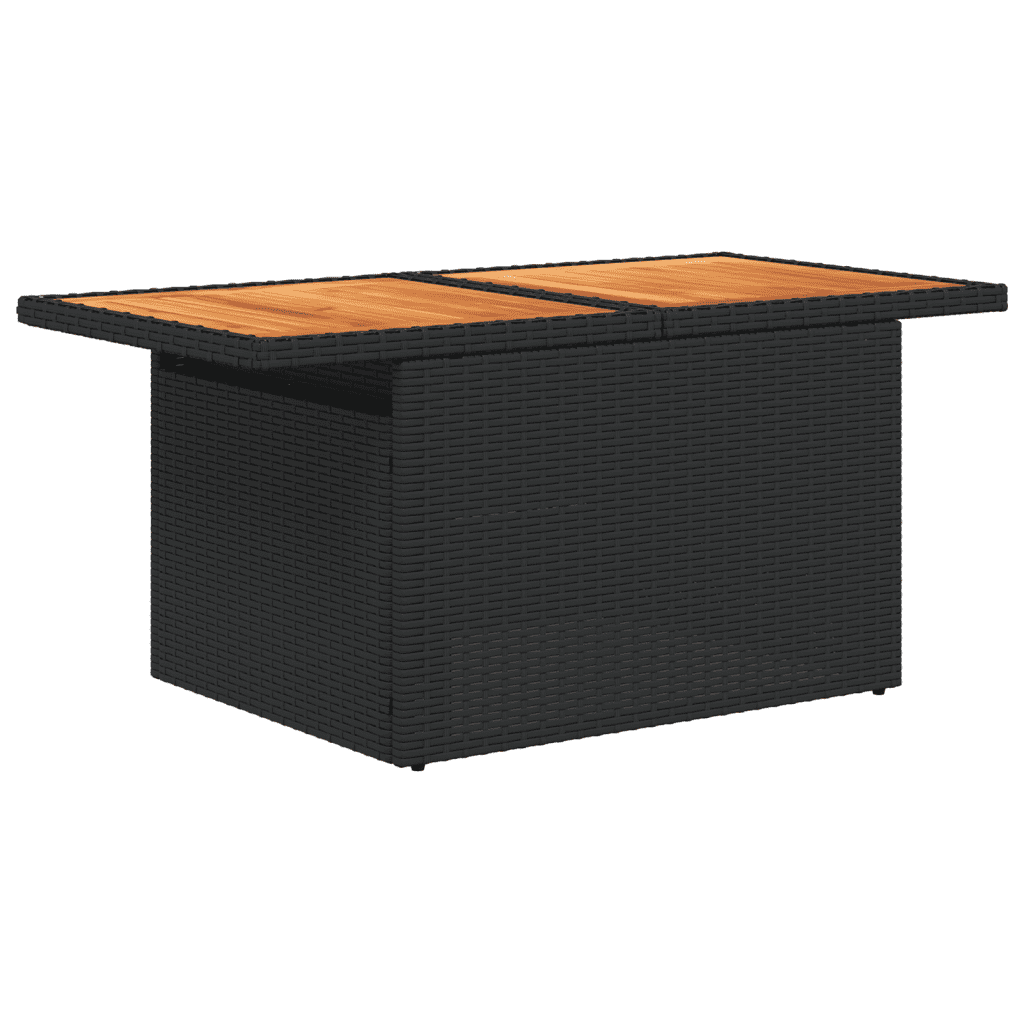 Set Divani da Giardino 5 pz in Polyrattan Nero con Tavolo 2