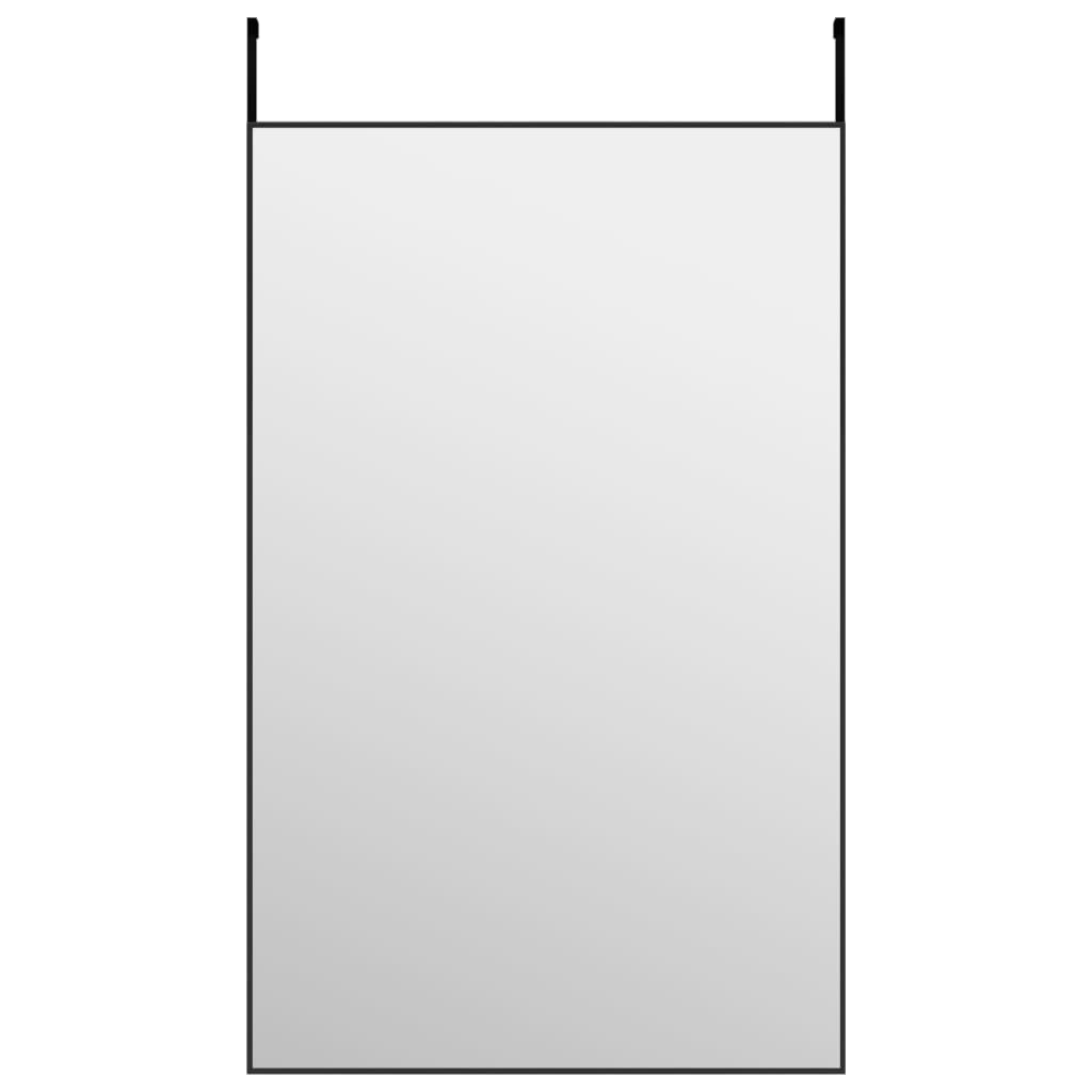 Specchio da Porta Nero 50x80 cm in Vetro e Alluminio