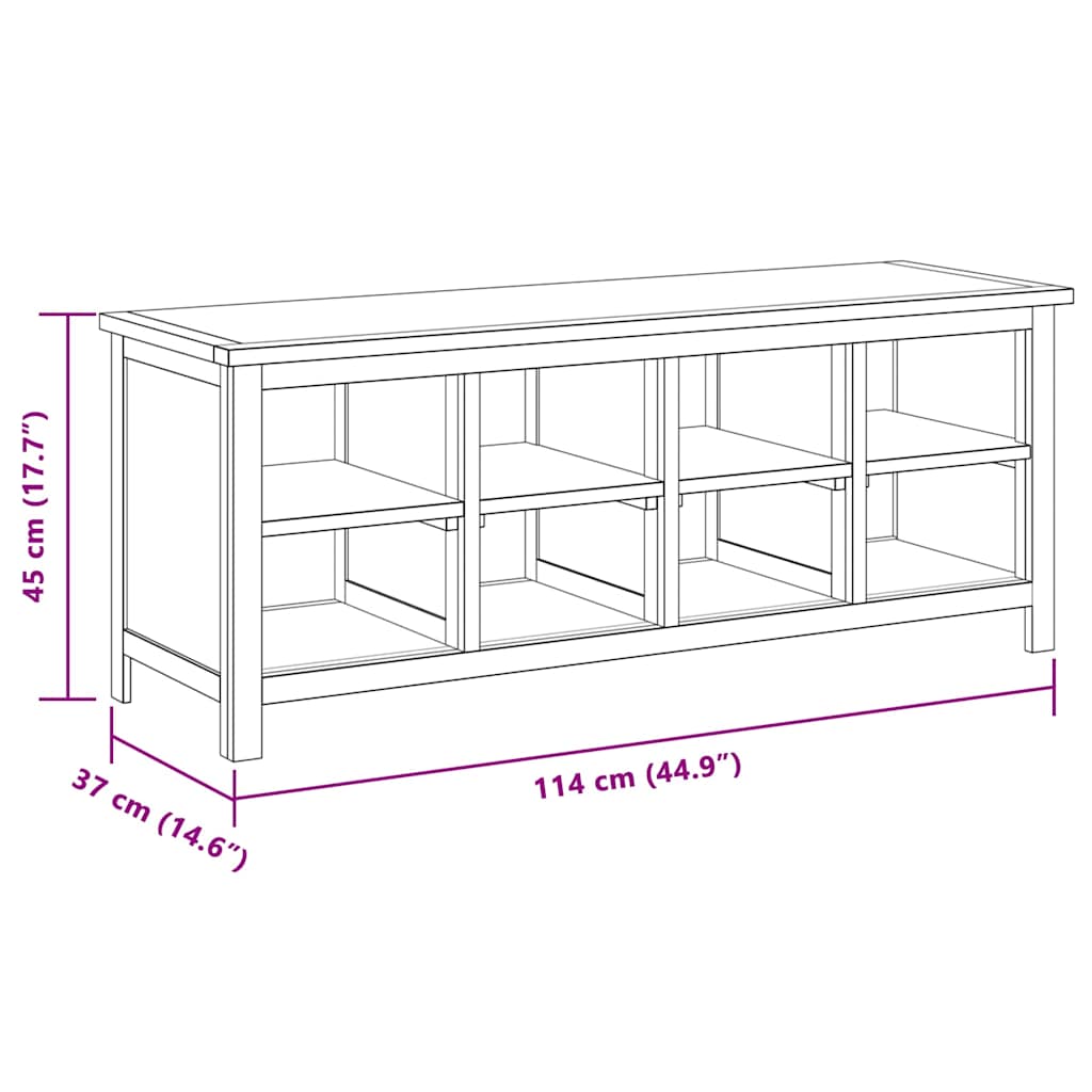 Scarpiera 114x37x45 cm in Legno Massello di Rovere