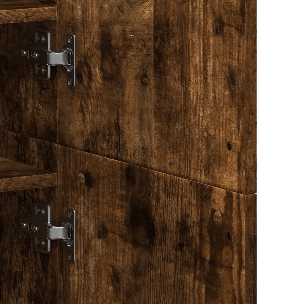 Scarpiera Rovere Fumo 80x39x178 cm in Legno Multistrato