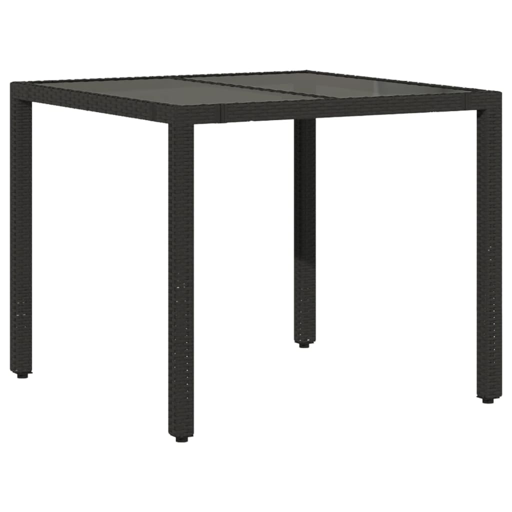 Set da Pranzo da Giardino 5 pz Nero con Cuscini in Polyrattan
