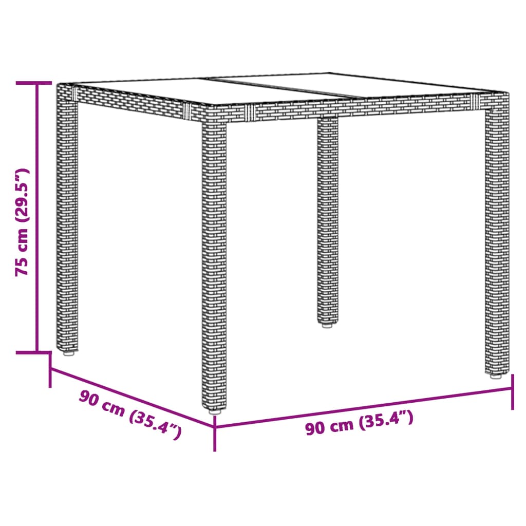 Set da Pranzo da Giardino 5pz con Cuscini in Polyrattan Marrone