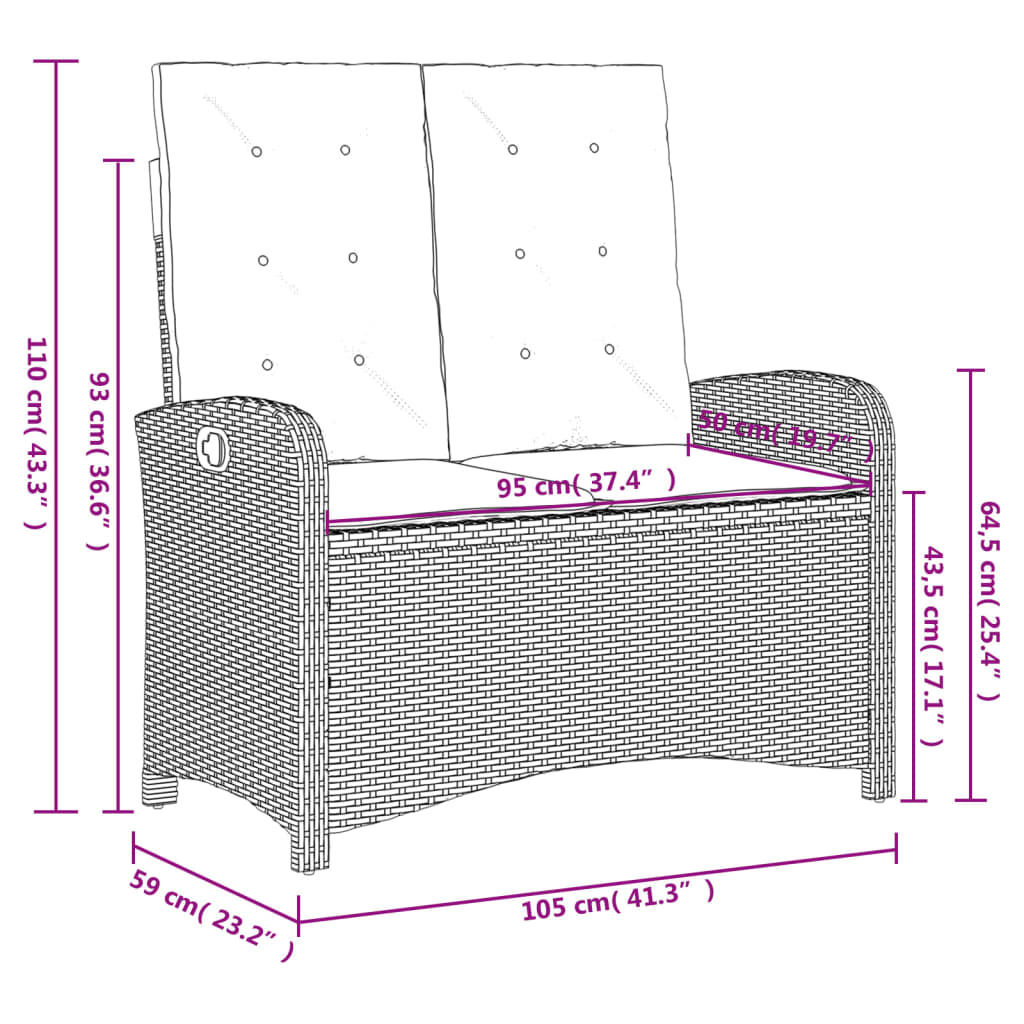 Set da pranzo da giardino 4 pz con cuscini beige in polyrattan
