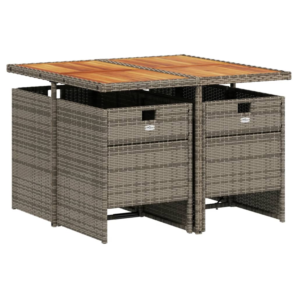 Set da pranzo da giardino da 5 pz con Cuscini Grigio