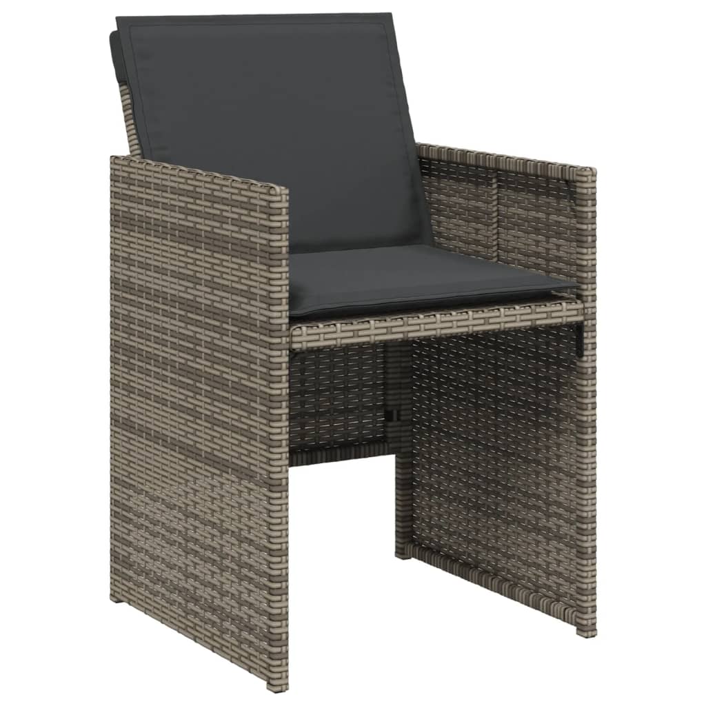 Set da Pranzo da Giardino 11 pz in Rattan PE Grigio