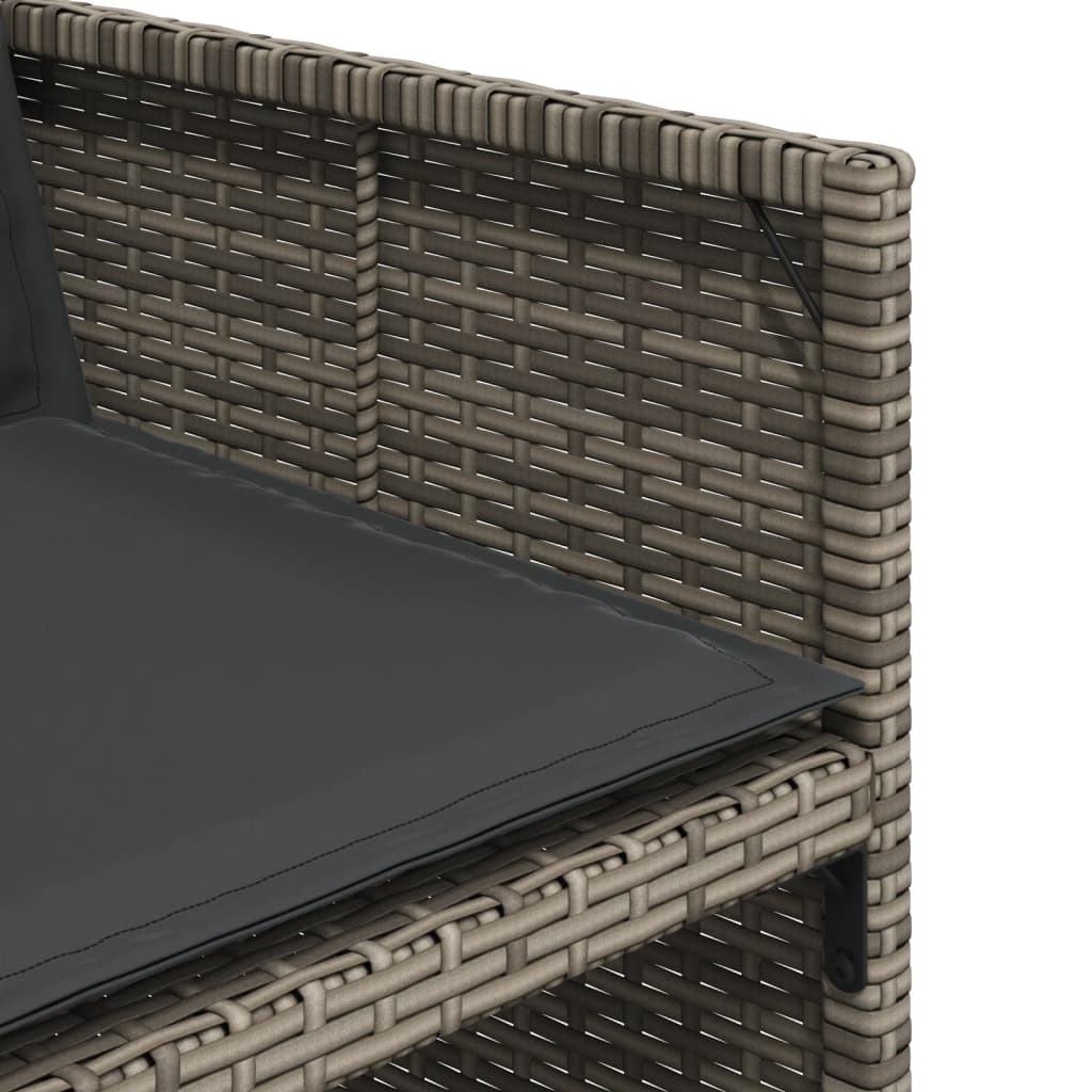 Set da Pranzo da Giardino 11 pz in Rattan PE Grigio