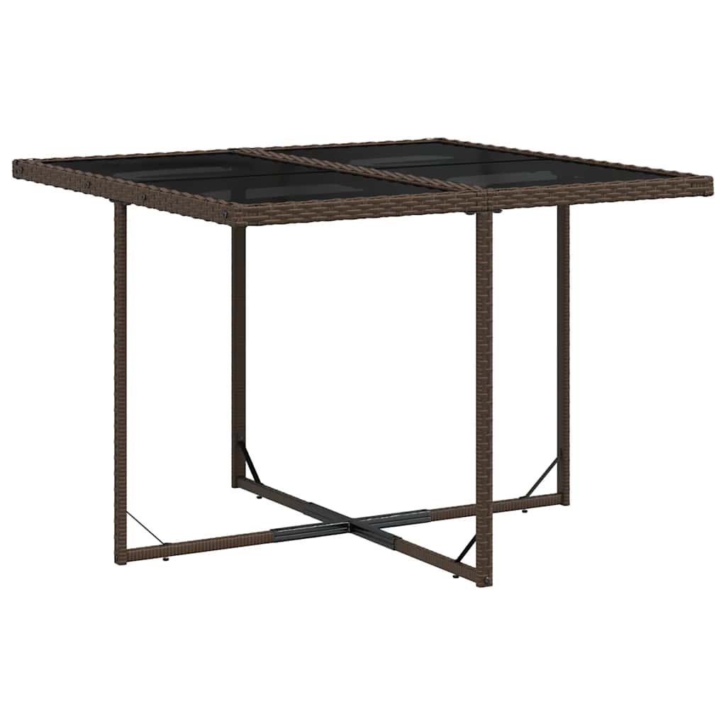 Set da pranzo da giardino 9 pz in polyrattan marrone