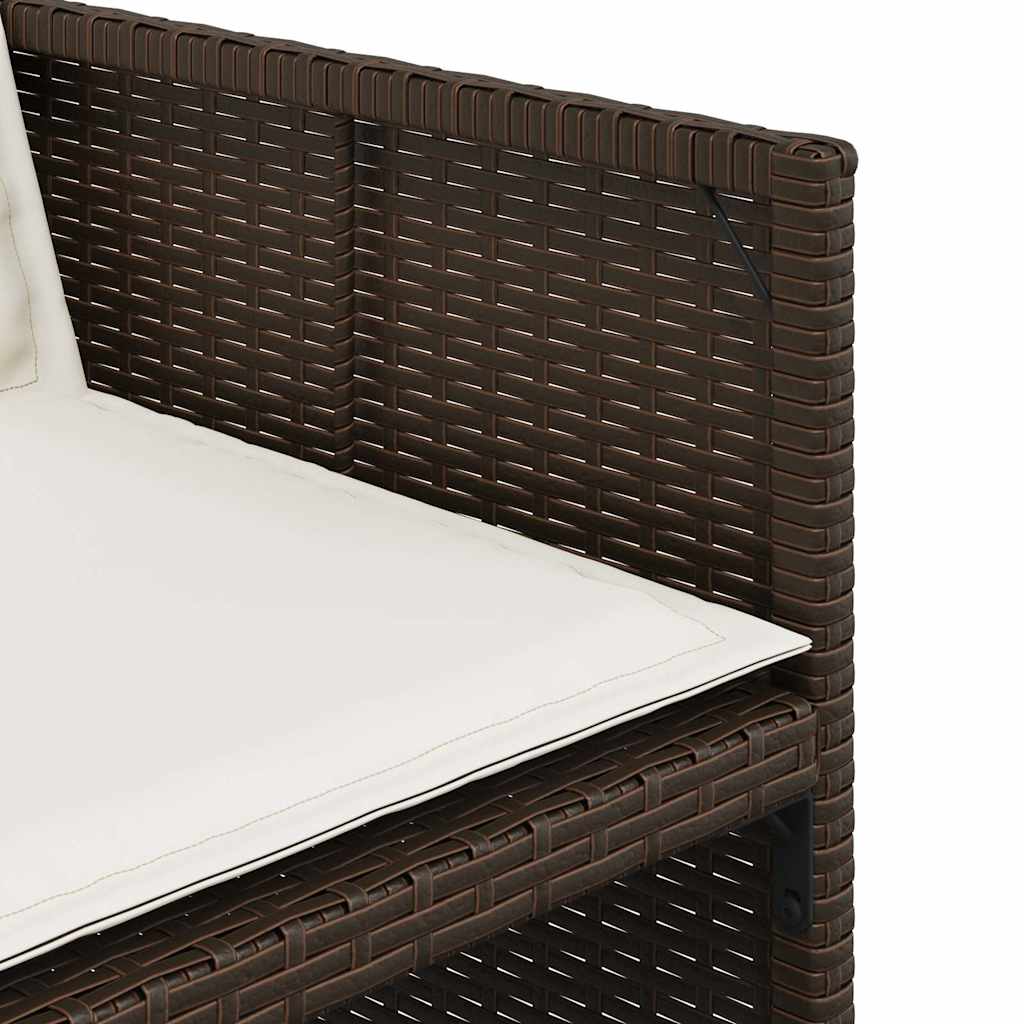 Set da pranzo da giardino 9 pz in polyrattan marrone