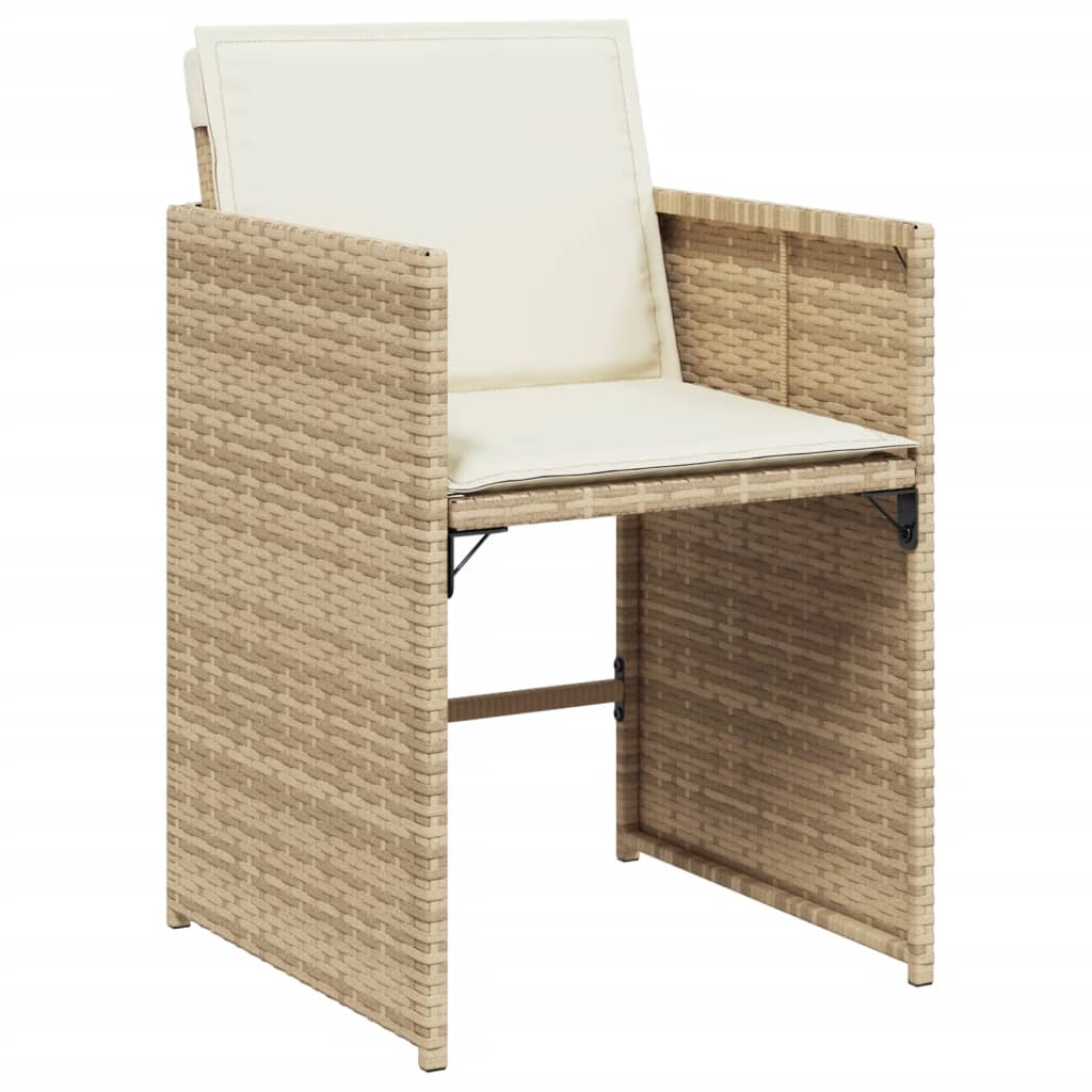 Set pranzo da giardino 6 sedie in rattan PE beige