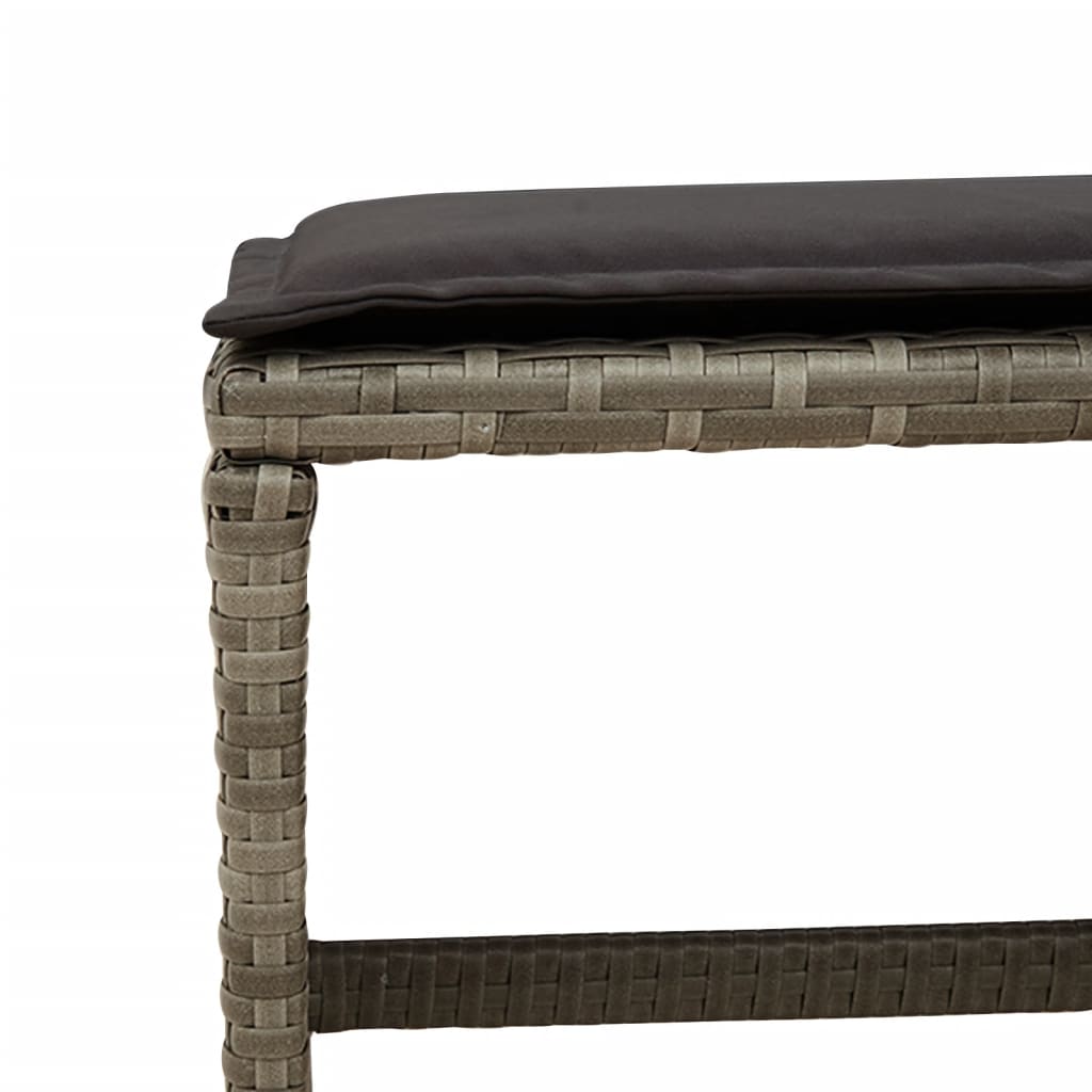 Set pranzo giardino 9 pz in polyrattan grigio con cuscini