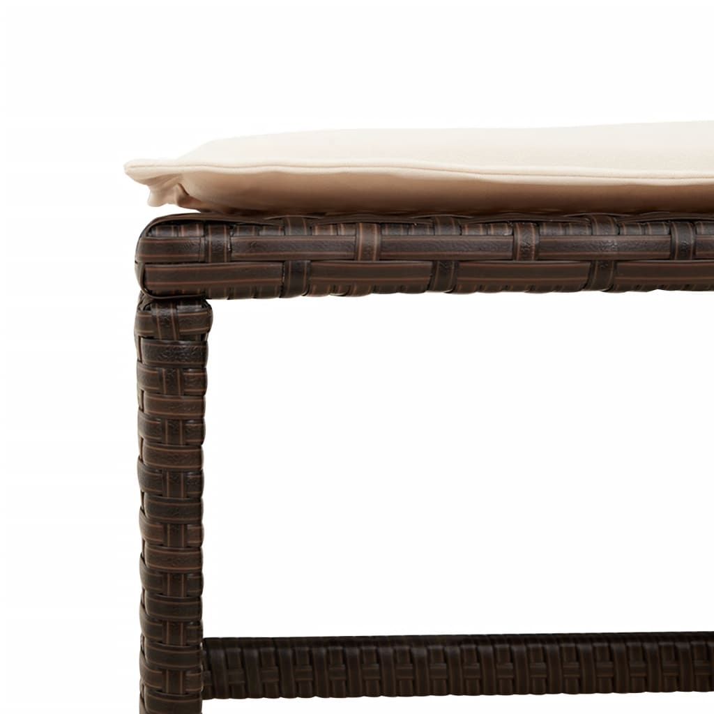 Set da Pranzo da Giardino 11 pz con Cuscini Polyrattan Marrone