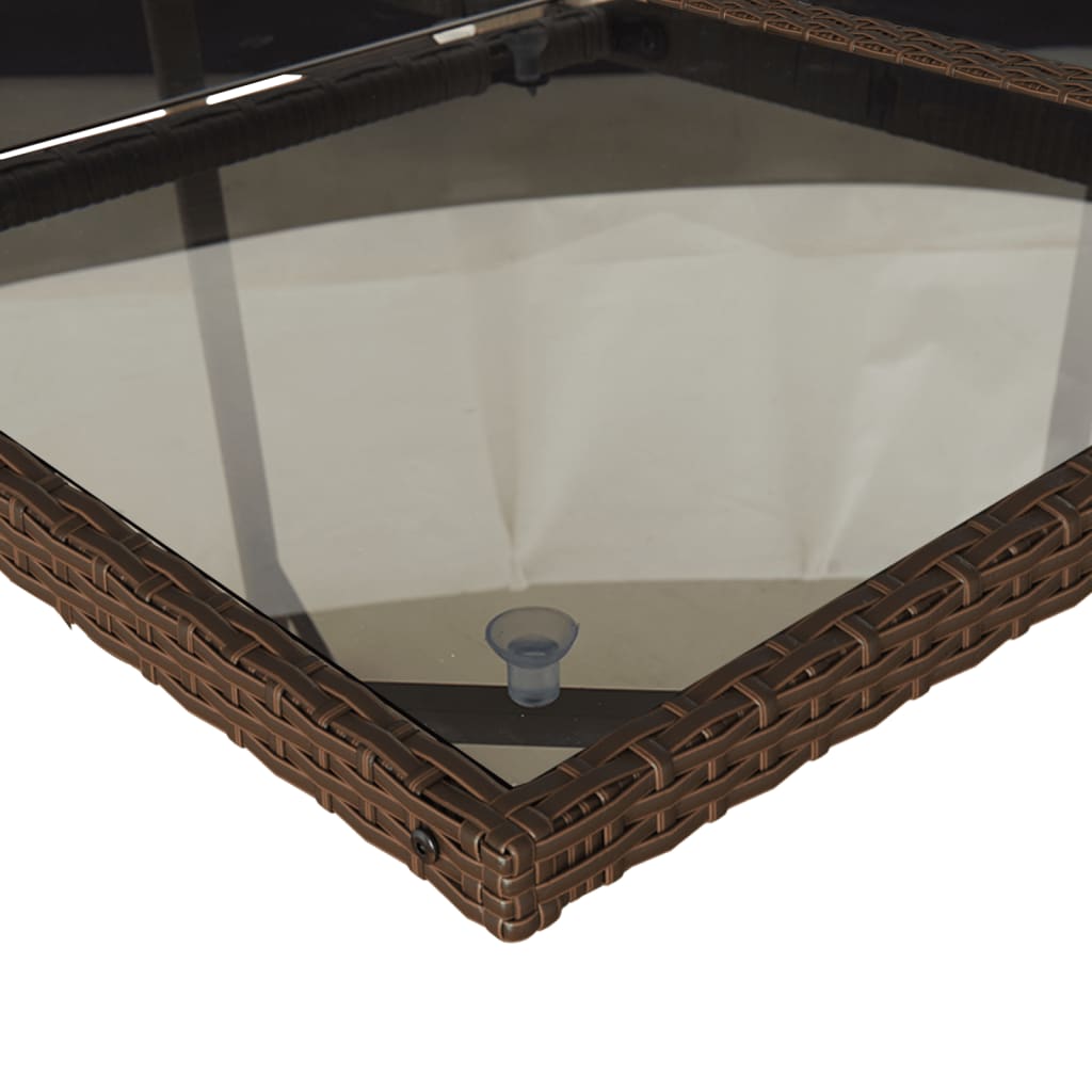 Set da pranzo per giardino 8 sedie in polyrattan marrone 220 cm
