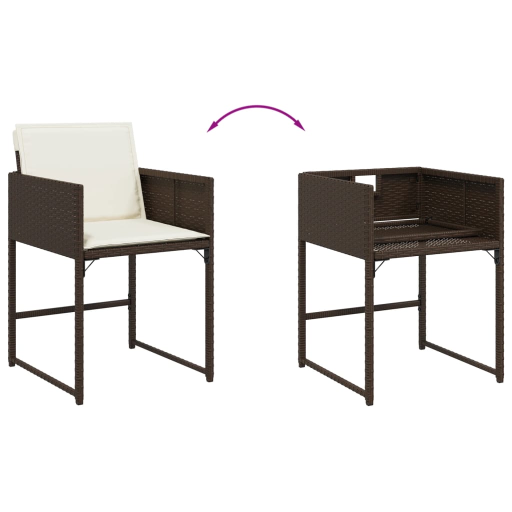 Set da pranzo per giardino 8 sedie in polyrattan marrone 220 cm