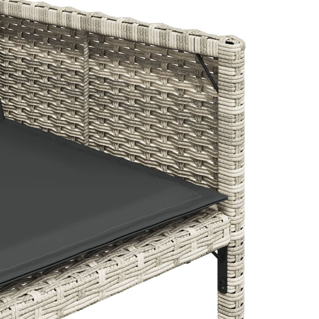 Tavolo con 8 Sedie Rattan PE Grigio Chiaro 220 cm
