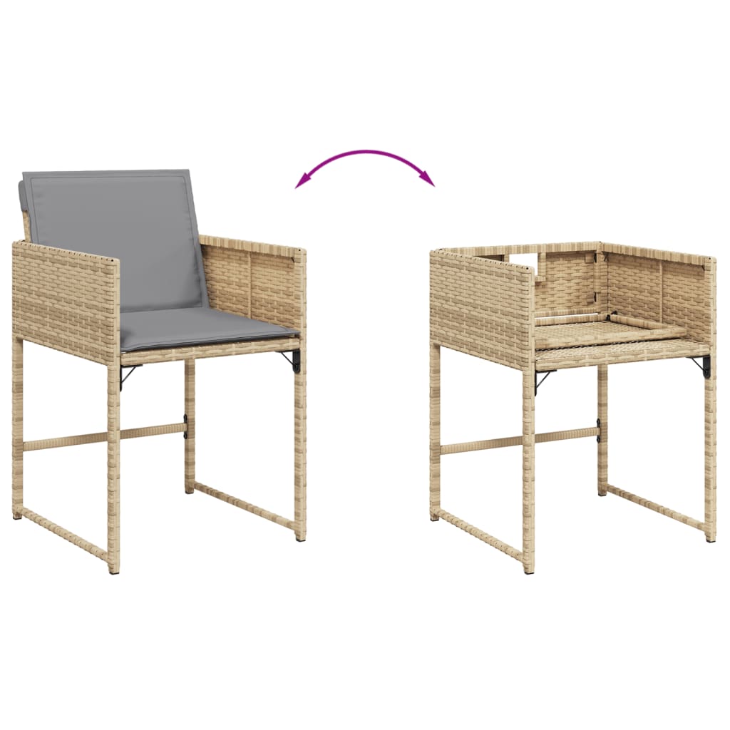Set pranzo giardino 9 pz rattan PE con piano in vetro nero