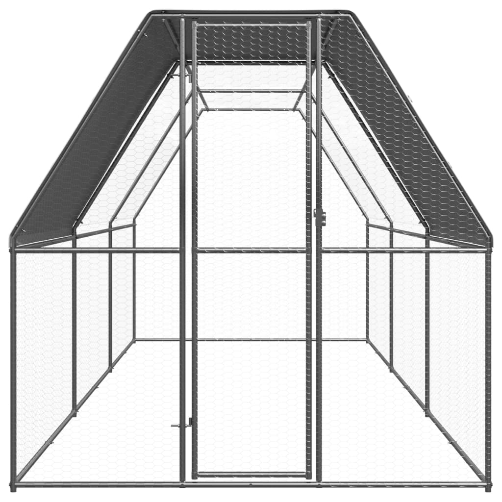 Gabbia per Polli 2x6x2 m in Acciaio Zincato