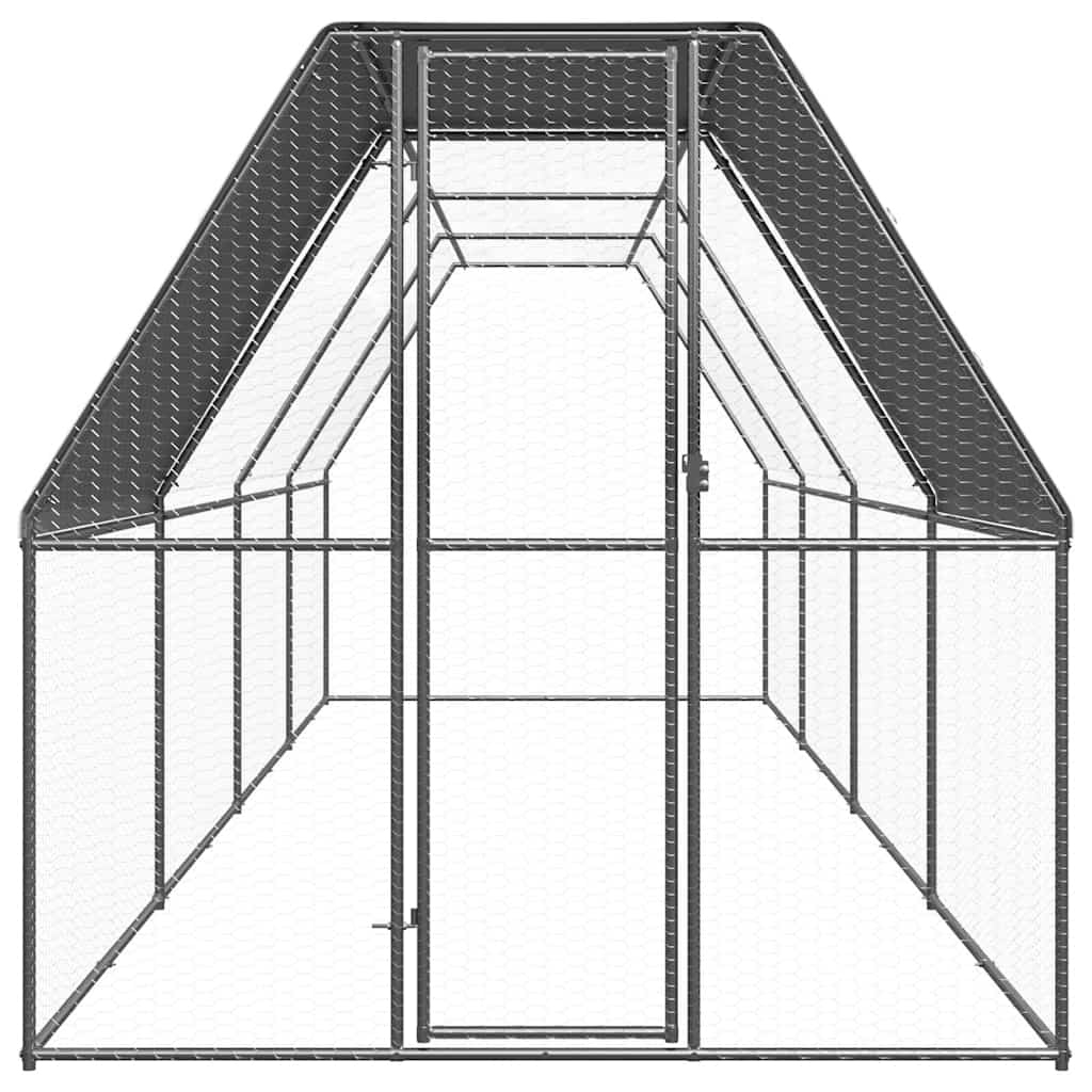 Gabbia per Polli 2x8x2 m in Acciaio Zincato