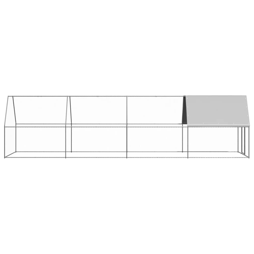 Gabbia per Polli 2x8x2 m in Acciaio Zincato
